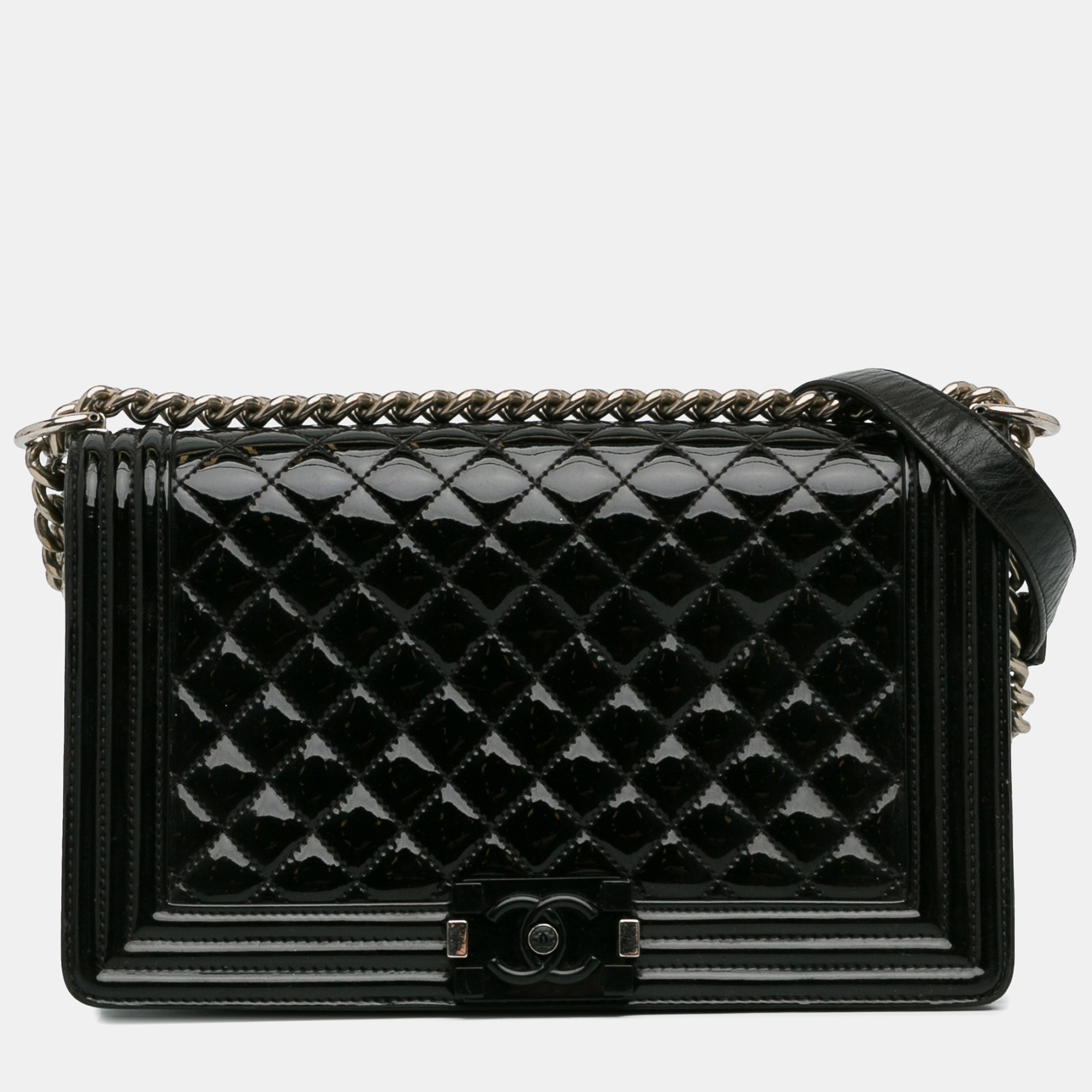 

Chanel New Medium Patent Boy Flap, Black