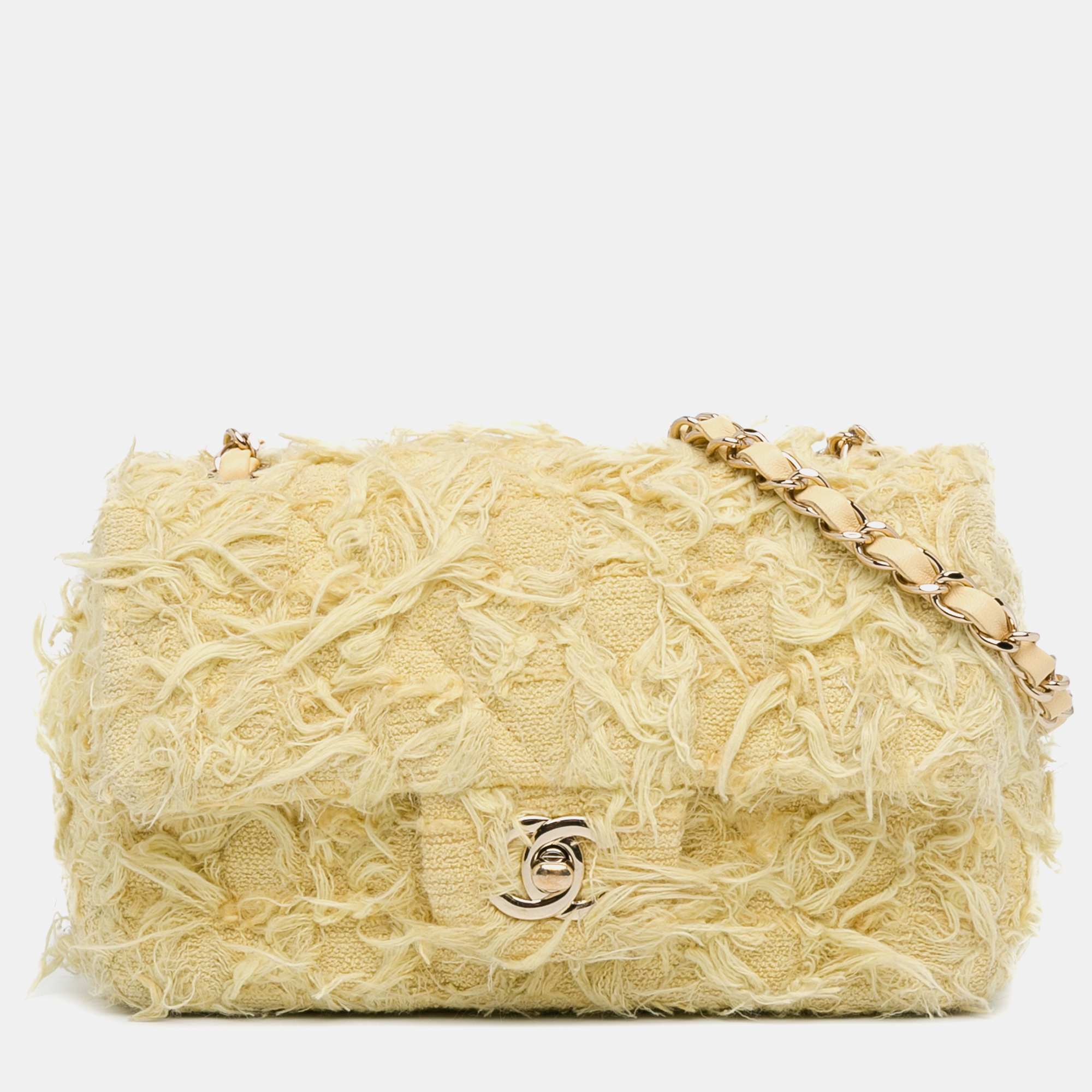 

Chanel Mini Rectangular Classic Tweed Single Flap, Yellow