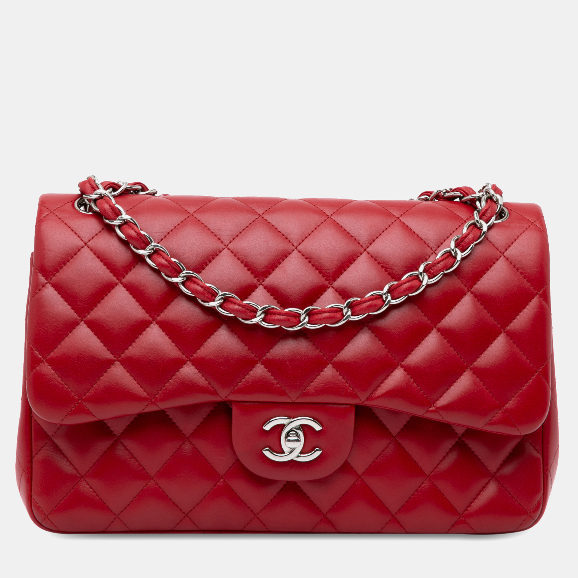 

Chanel Jumbo Classic Lambskin Double Flap, Red