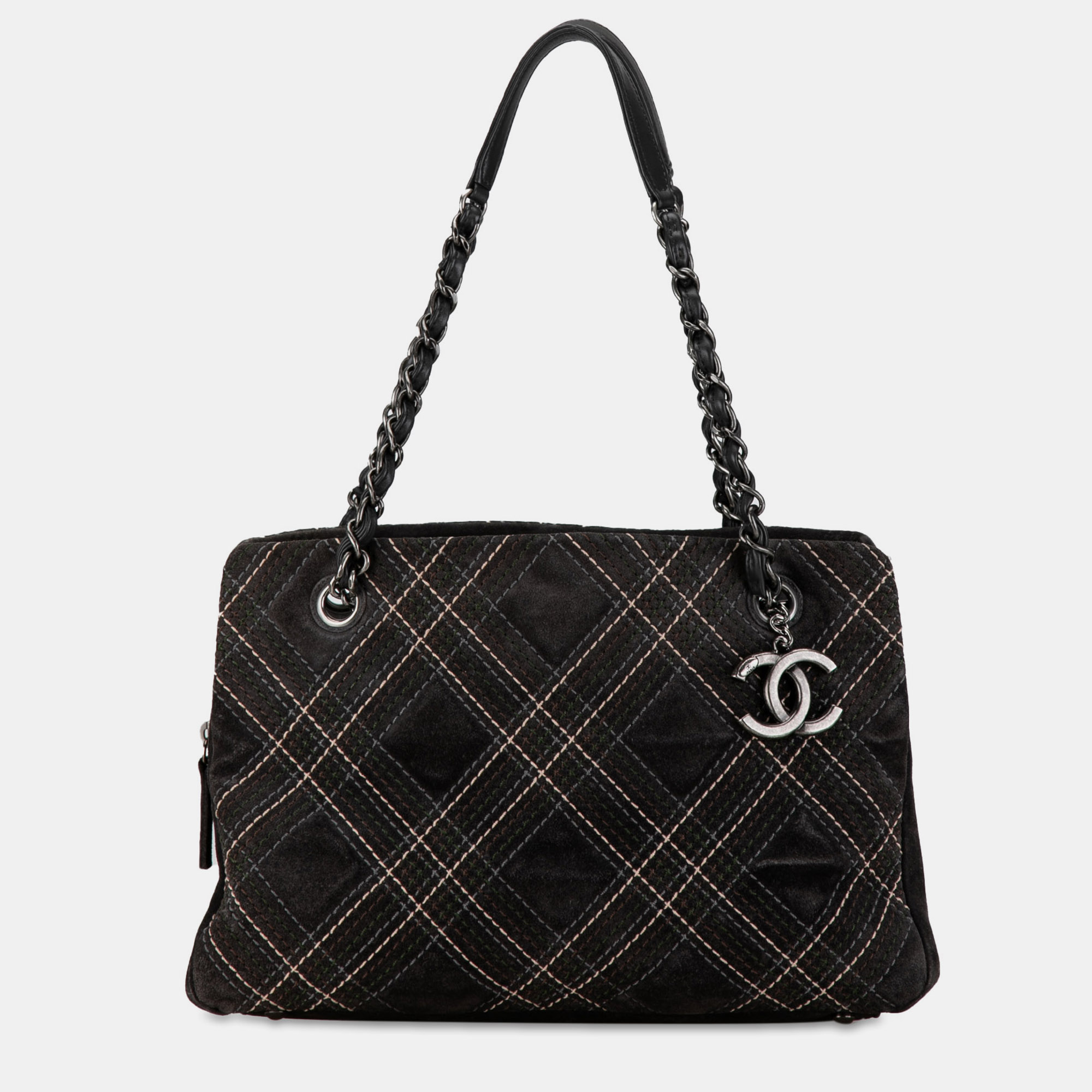 

Chanel Paris-Edinburgh Saltire Suede Tote, Grey