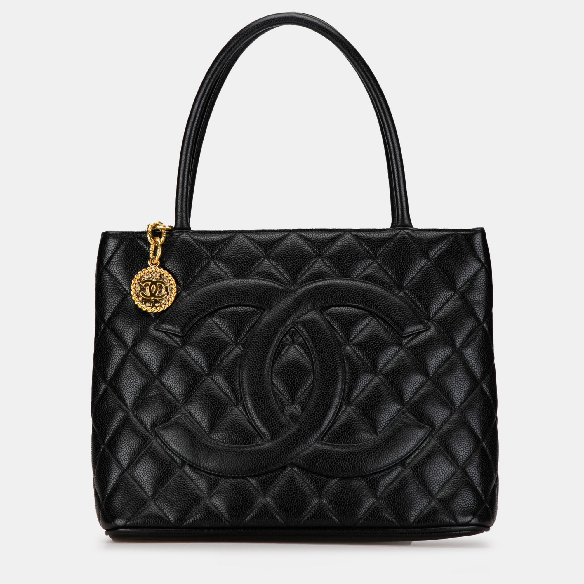 

Chanel Caviar Medallion Tote, Black