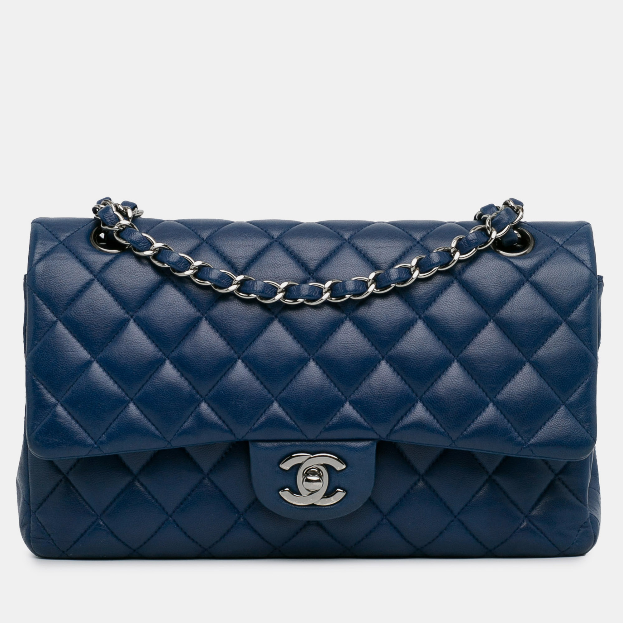 

Chanel Medium Classic Lambskin Double Flap Bag, Blue