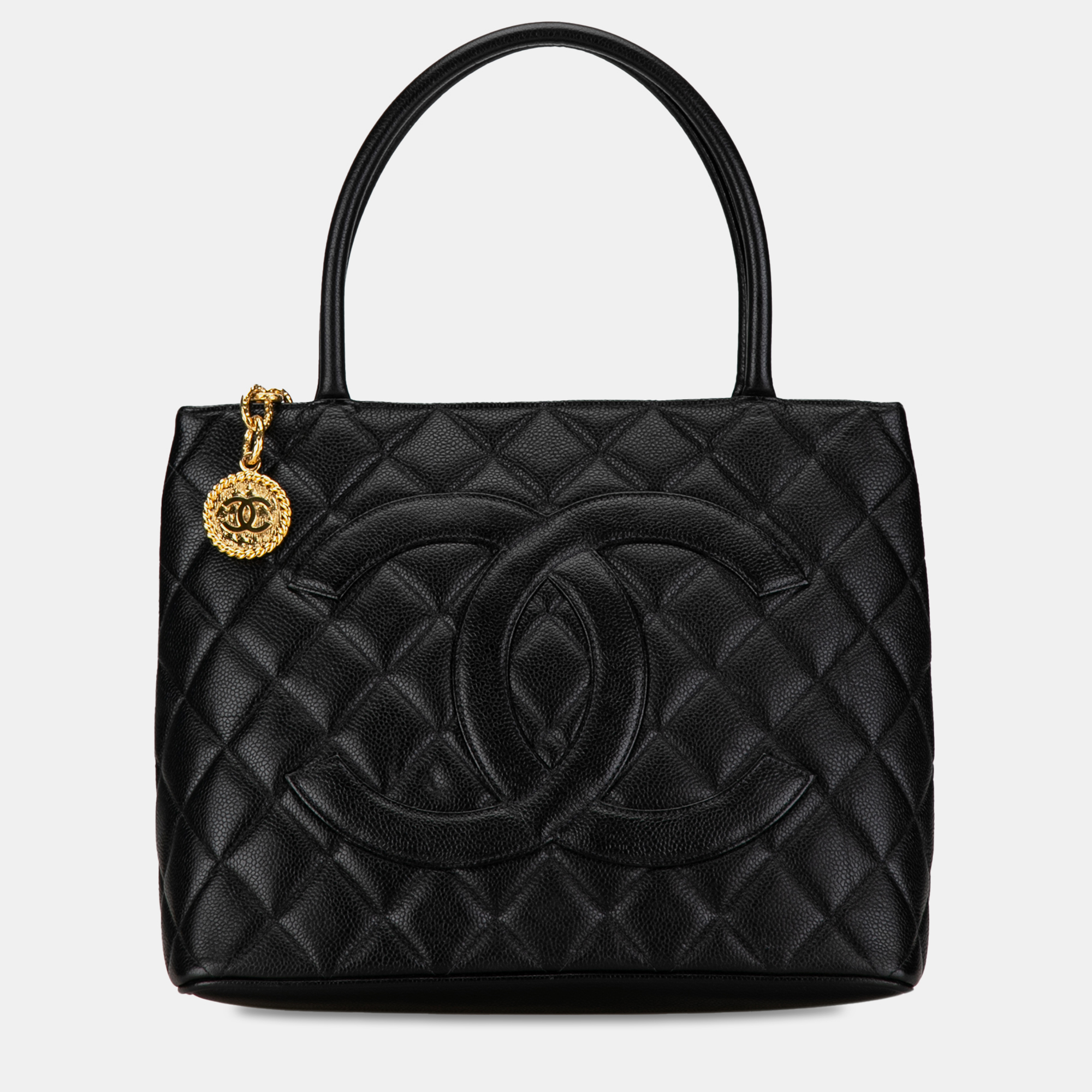 

Chanel Caviar Medallion Tote Bag, Black