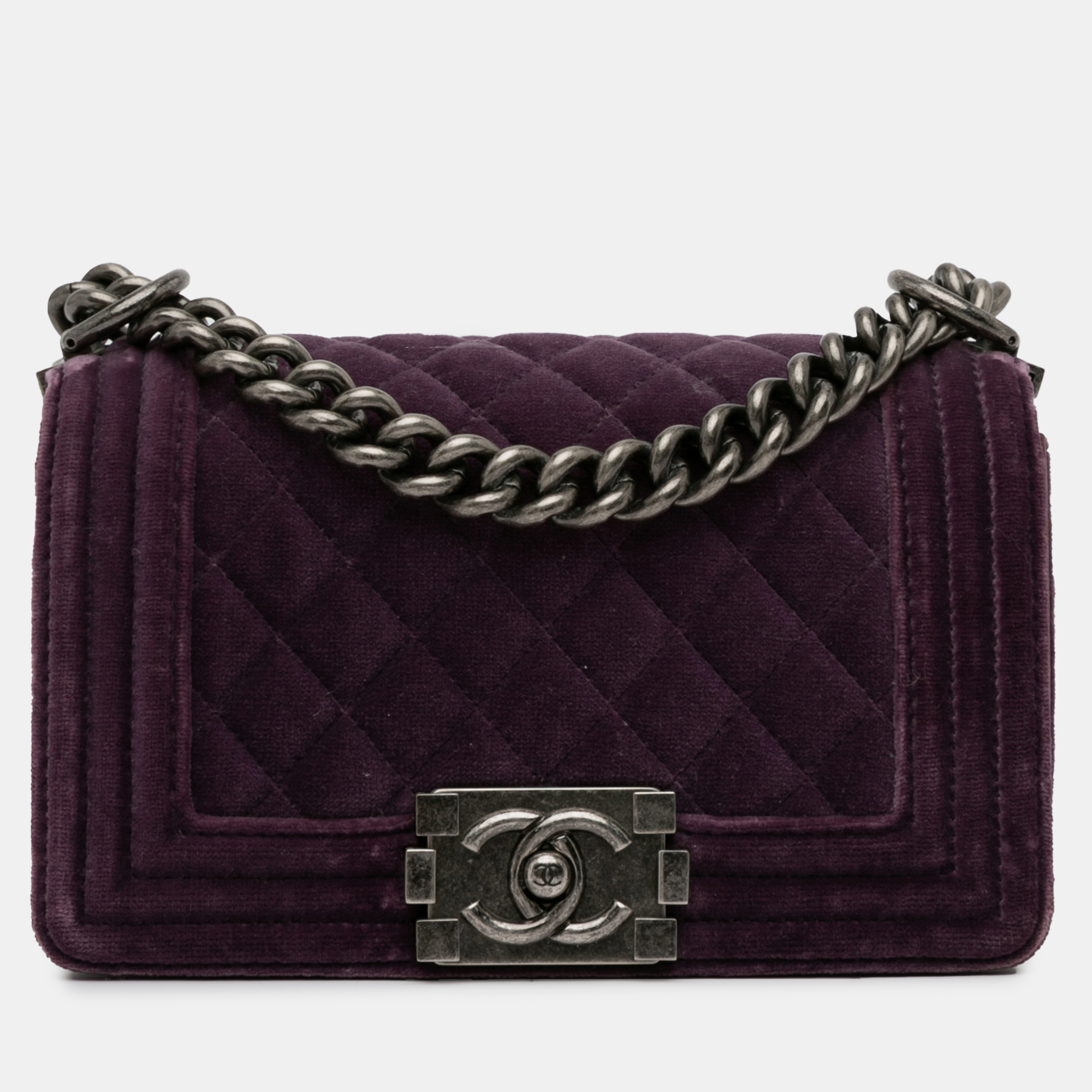 

Chanel Small Velvet Boy Flap Bag, Purple