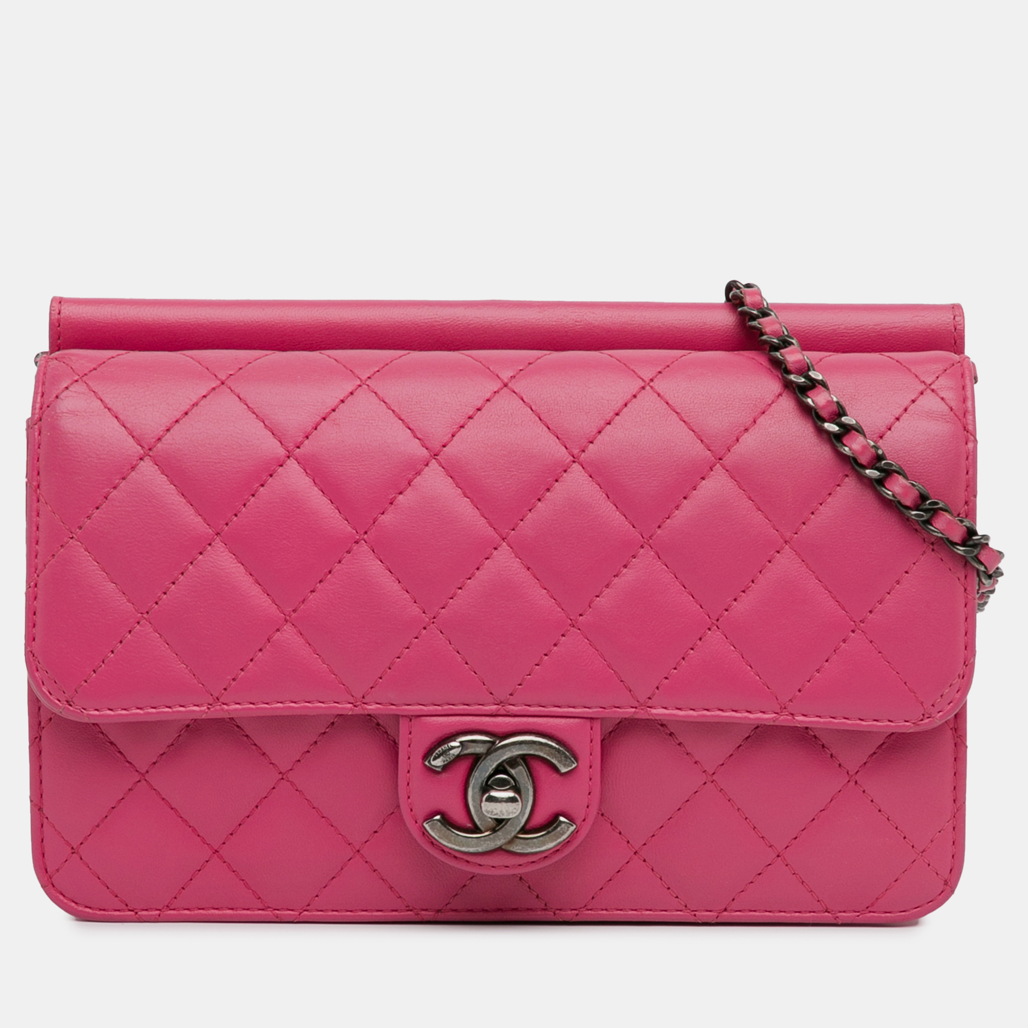 

Chanel Medium Quilted Lambskin Crossing Times Flap Bag, Pink