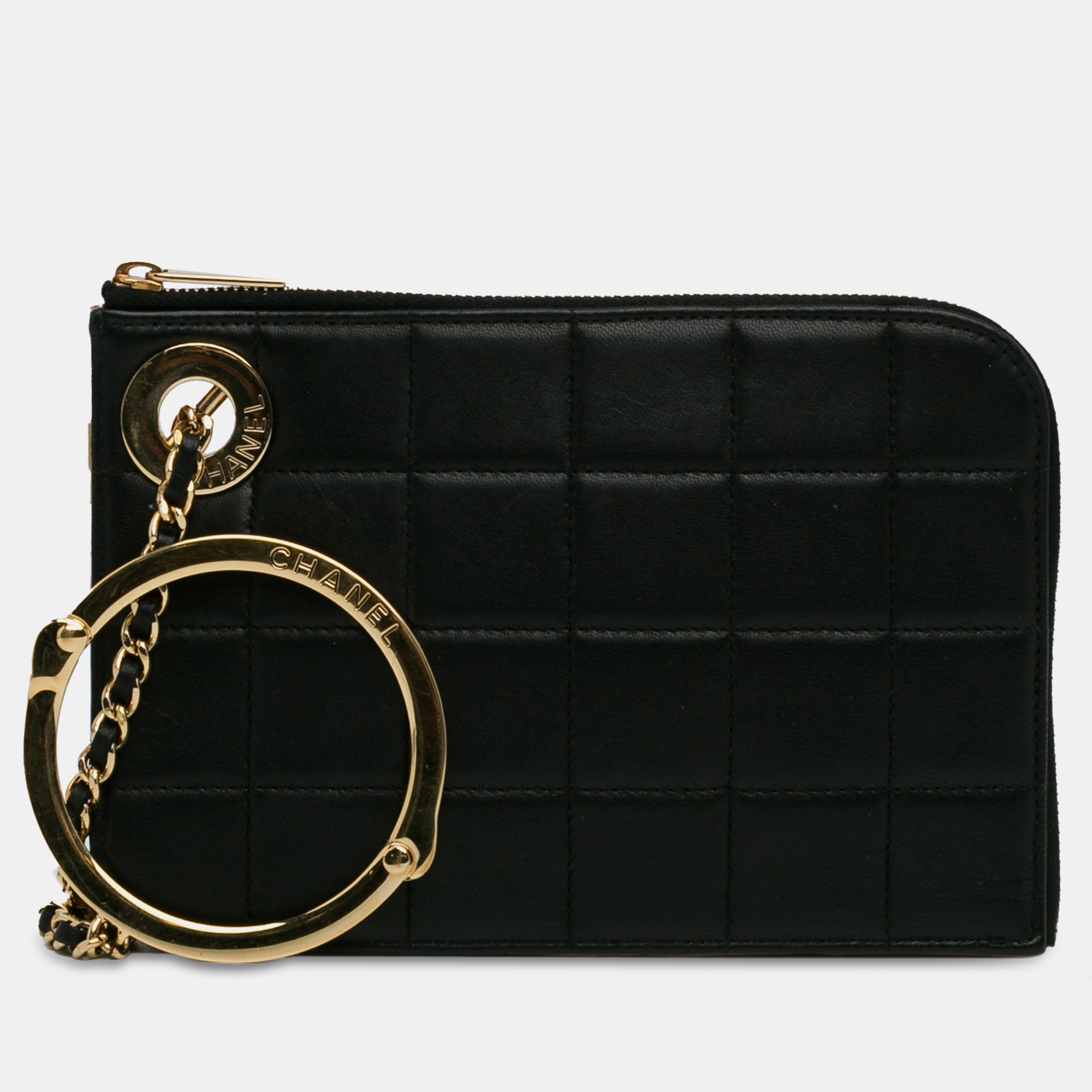 

Chanel Choco Bar Lambskin Clutch, Black