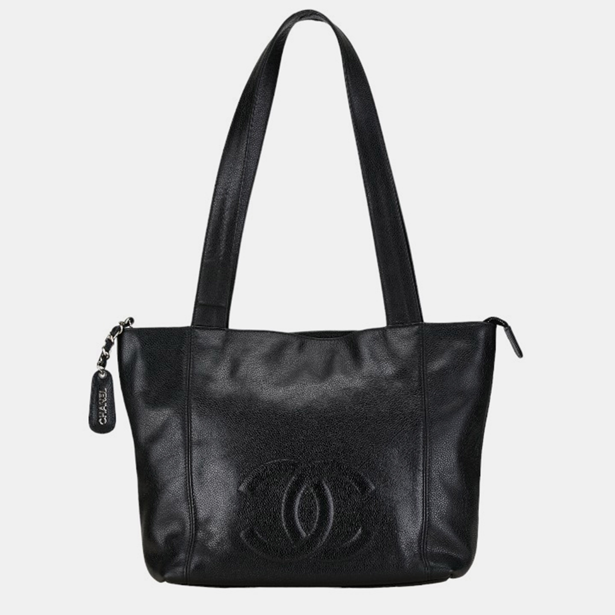 

Chanel Black Caviar Leather CC Tote Bag