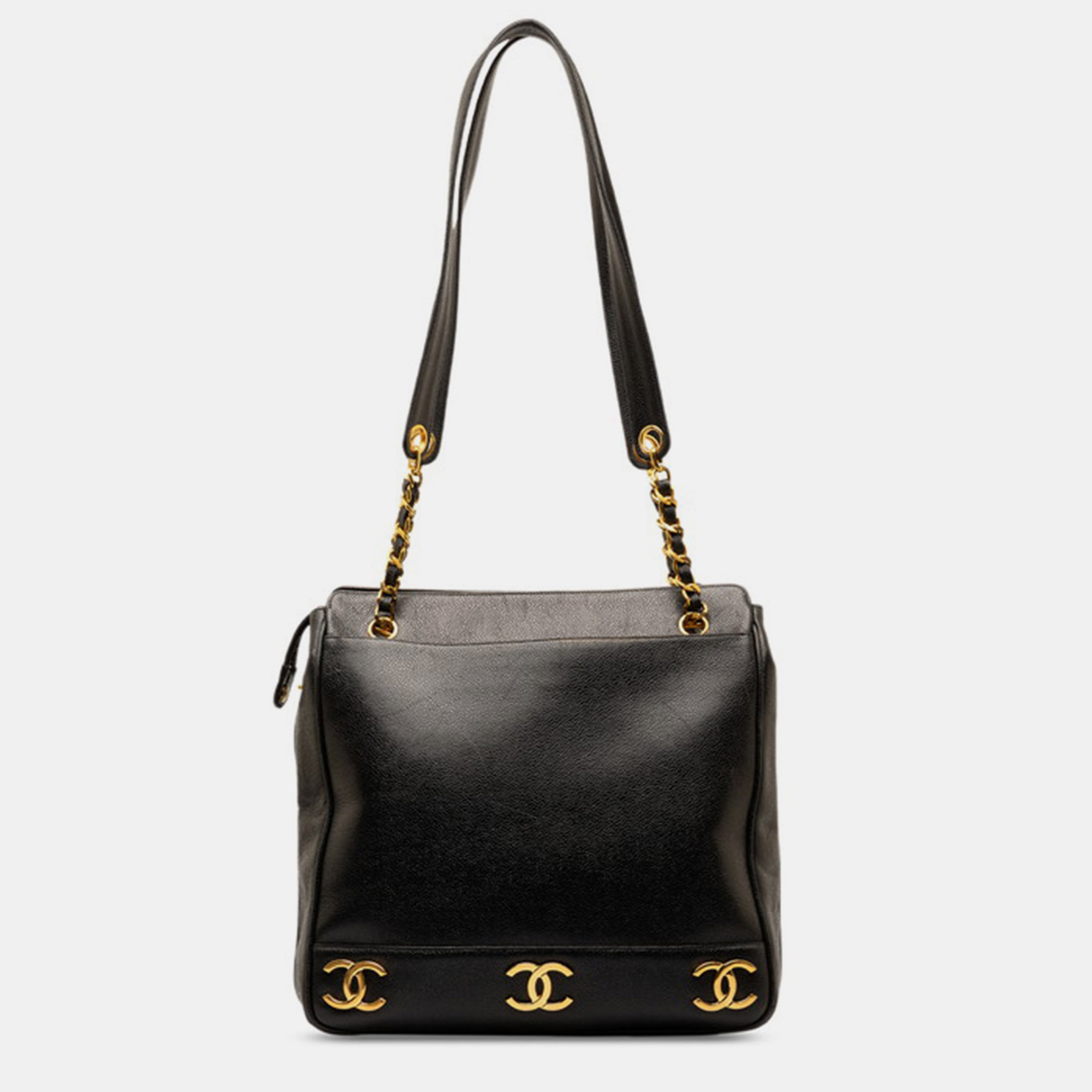 

Chanel Black Caviar Leather CC Tote Bag
