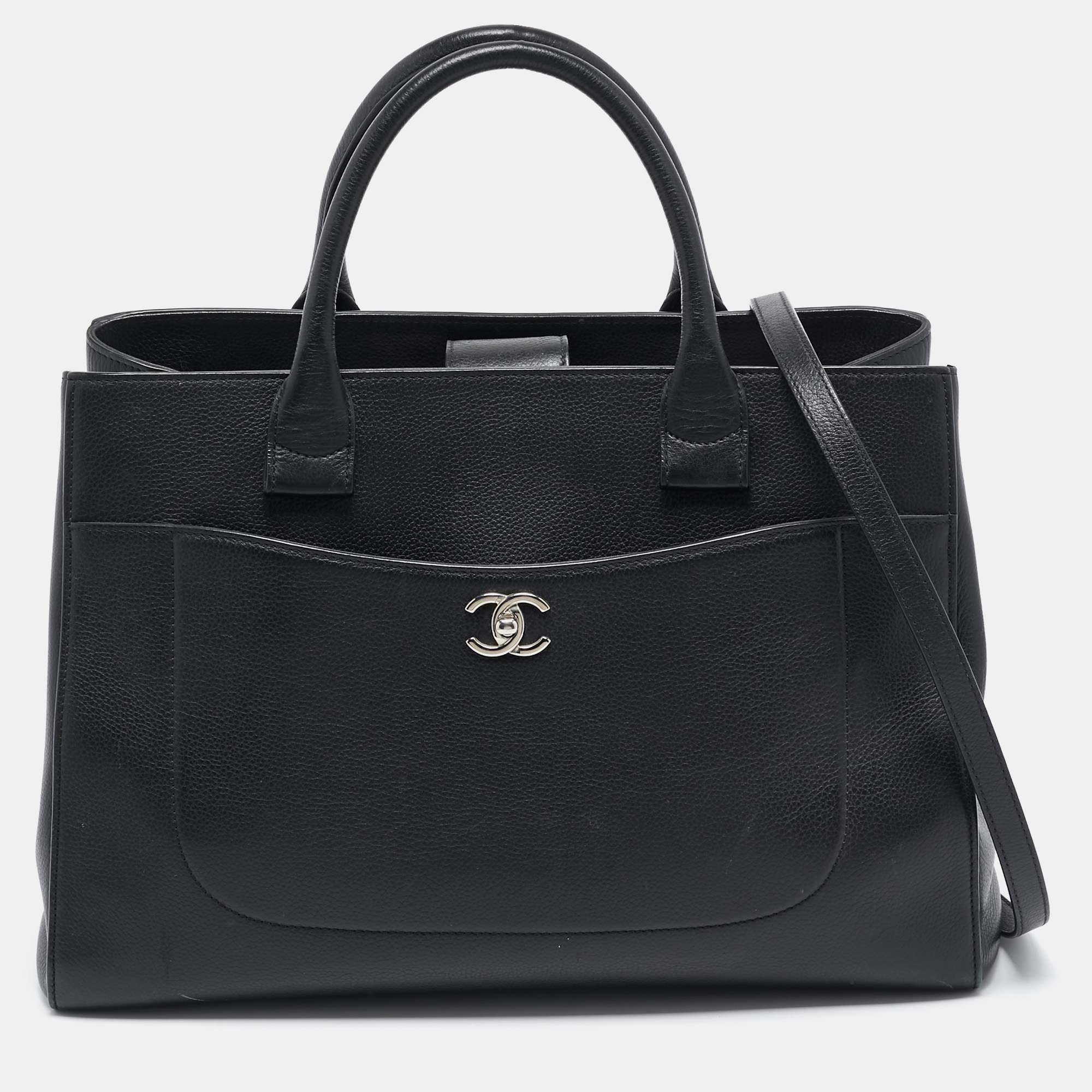 

Chanel Black Leather  Neo Executive Shopping Tote
