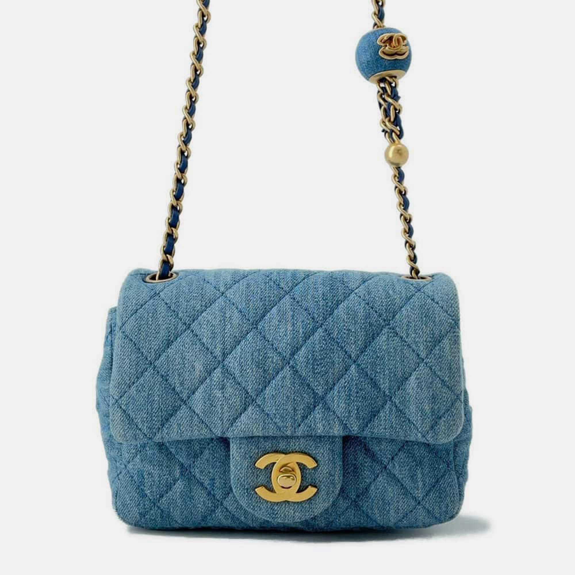

Chanel Light Blue Denim Mini Flap Bag
