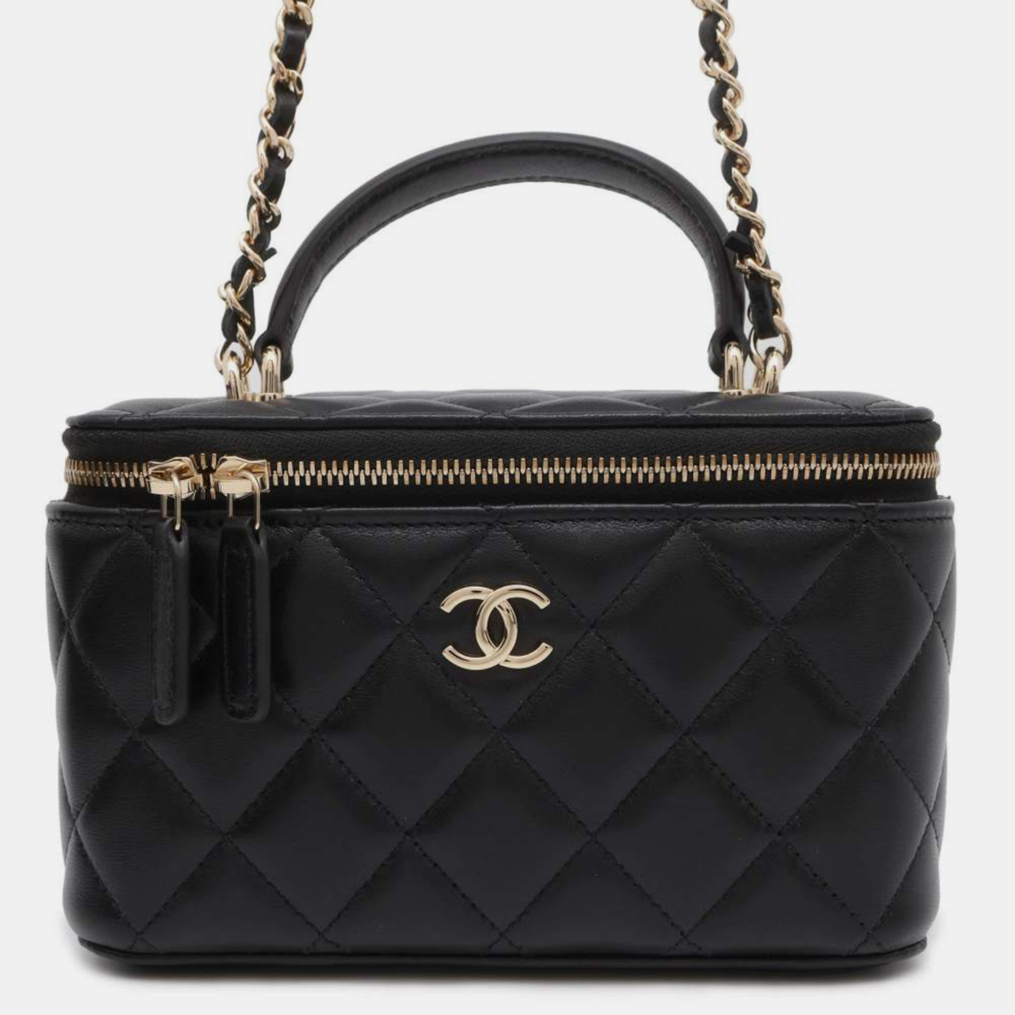 

Chanel Black Lambskin Leather Vanity Case