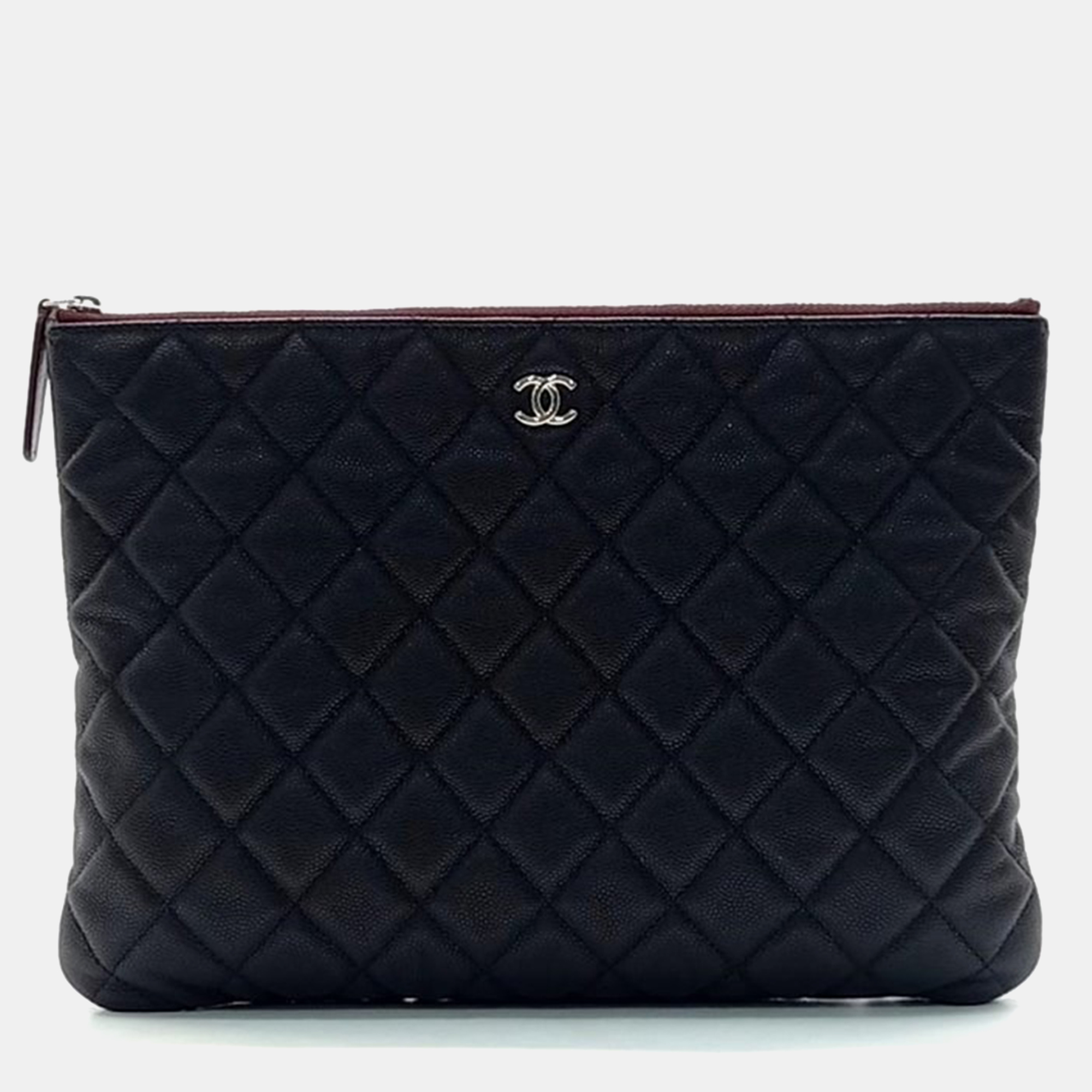 

Chanel Black Lambskin Quilted Large Pouch