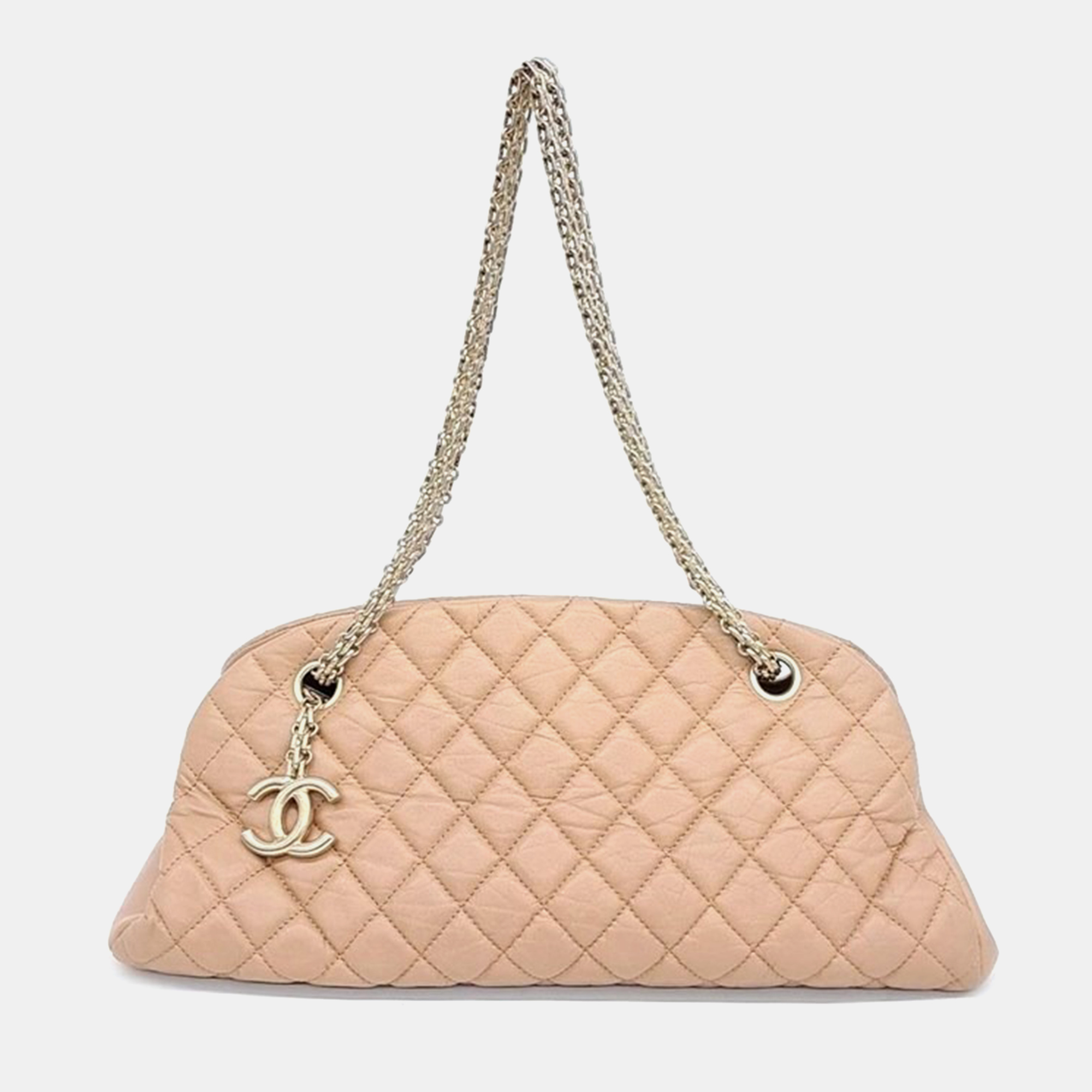 

Chanel Mademoiselle Bowling Bag, Beige