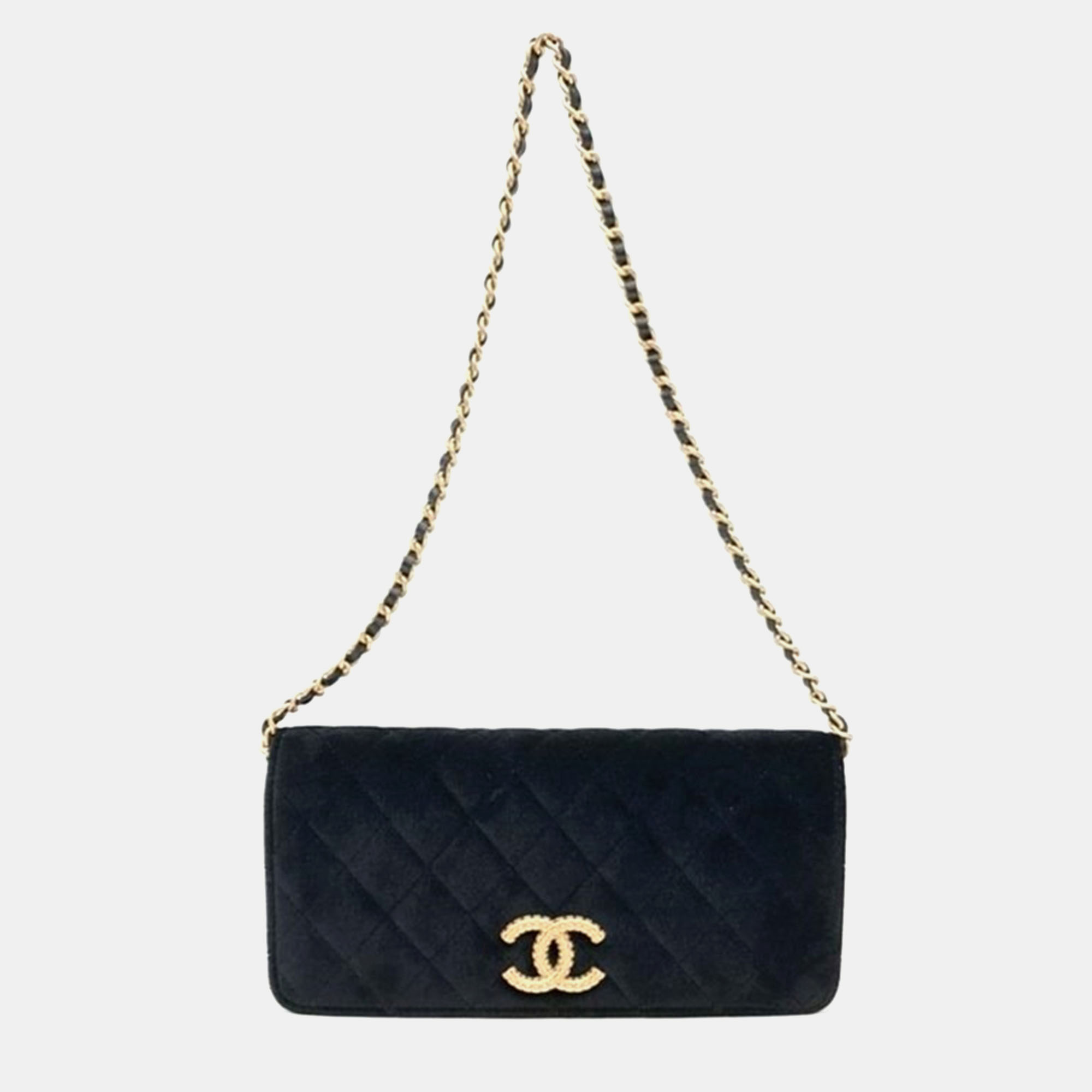

Chanel Black Velvet CC Chain Flap Shoulder Bag