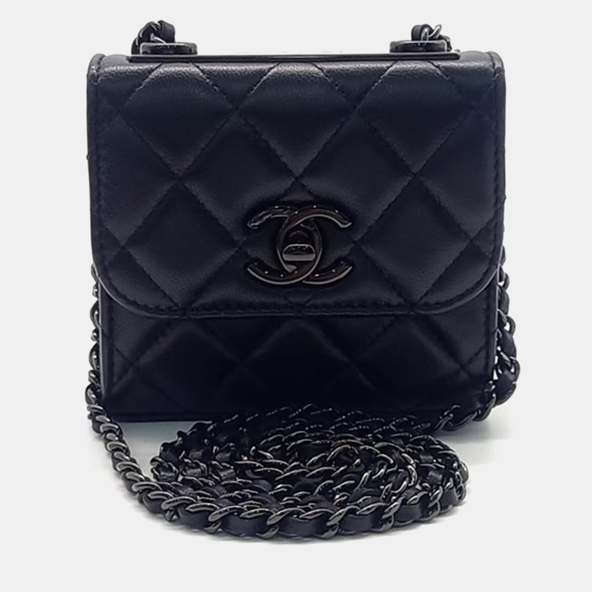 Pre-owned Chanel Trendy Cc Mini Cross Bag In Black