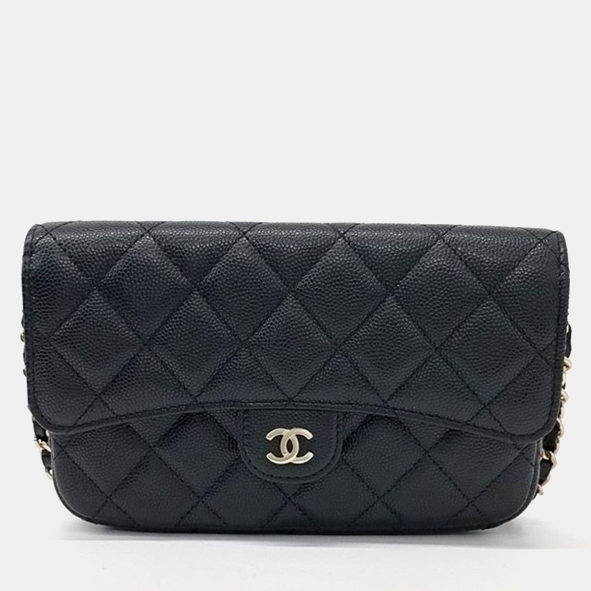 Pre-owned Chanel Caviar Mini Cross Bag In Black