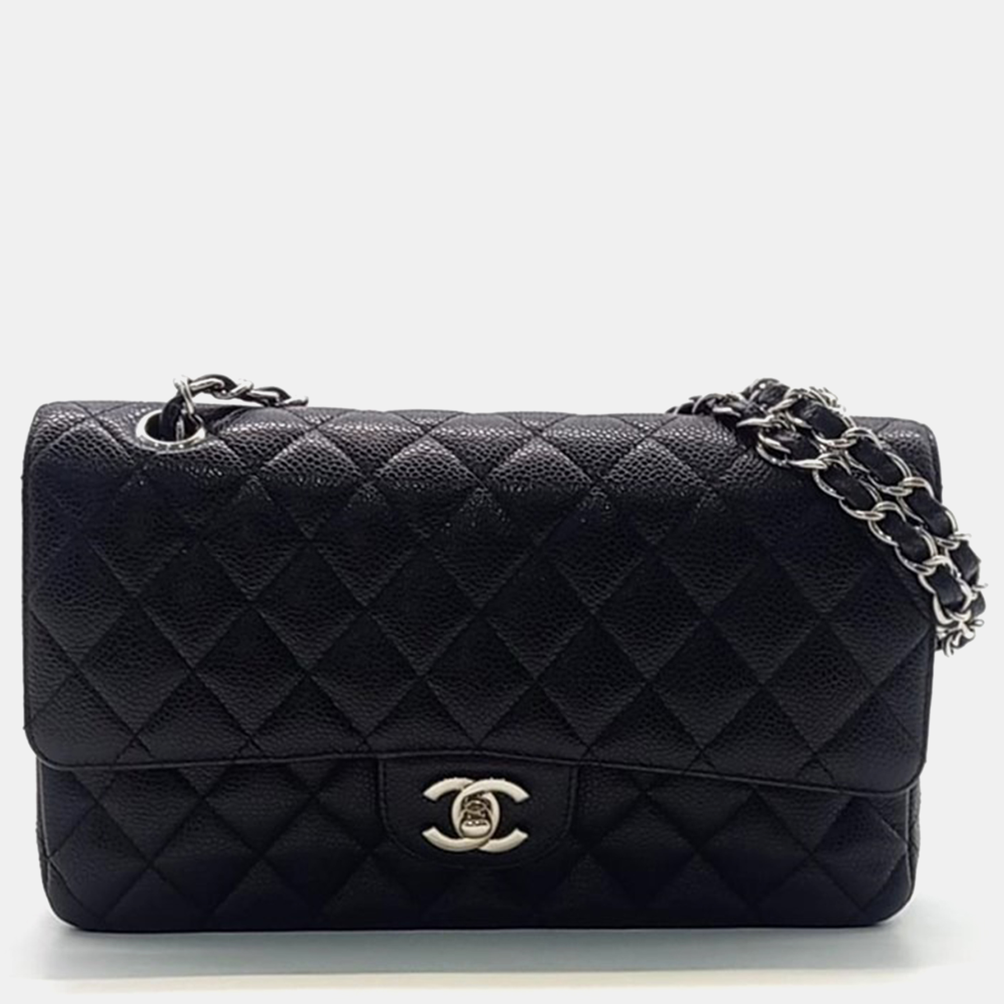 

Chanel Black Caviar Leather Classic Medium Handbag