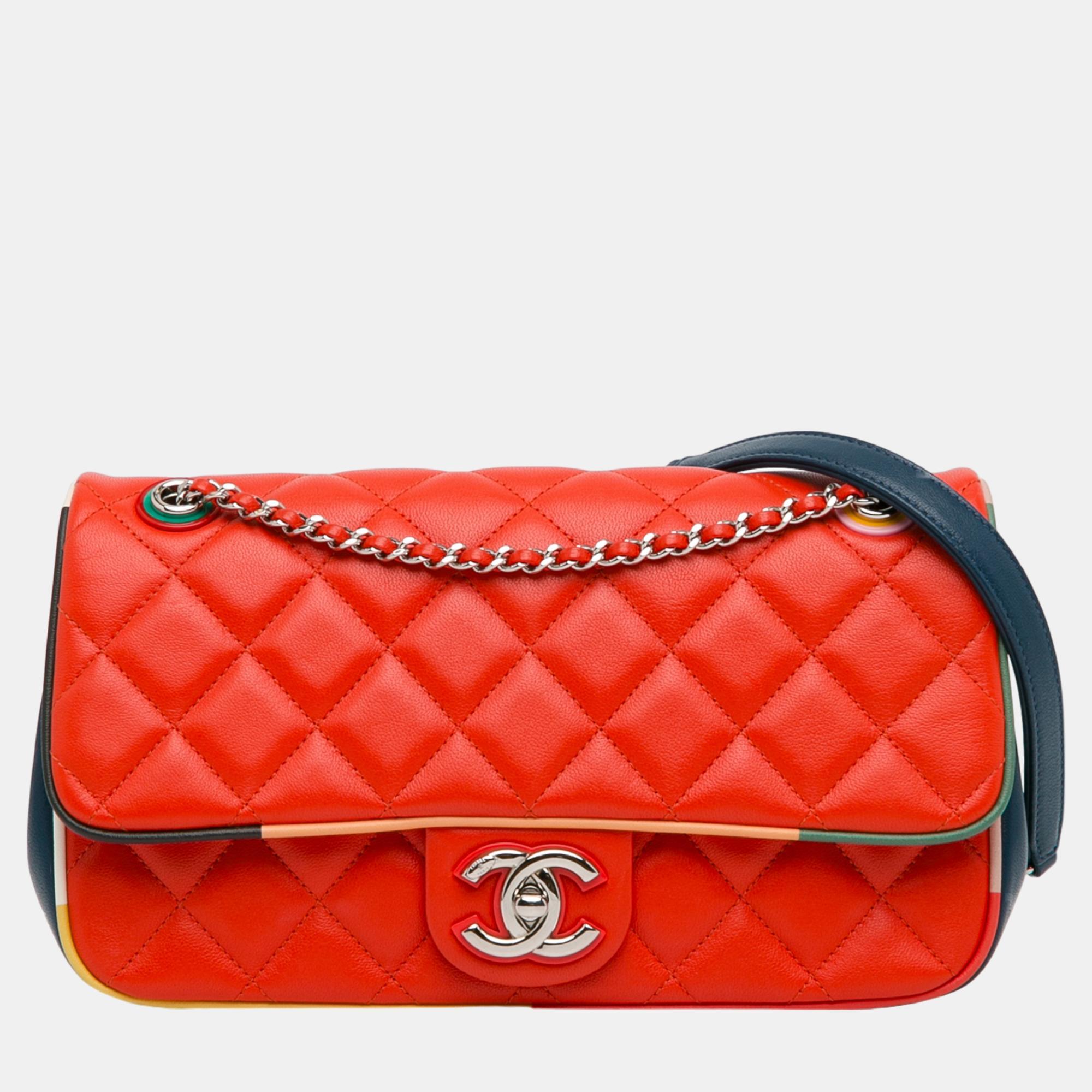 

Chanel Red Medium Quilted Lambskin Cuba Color Flap