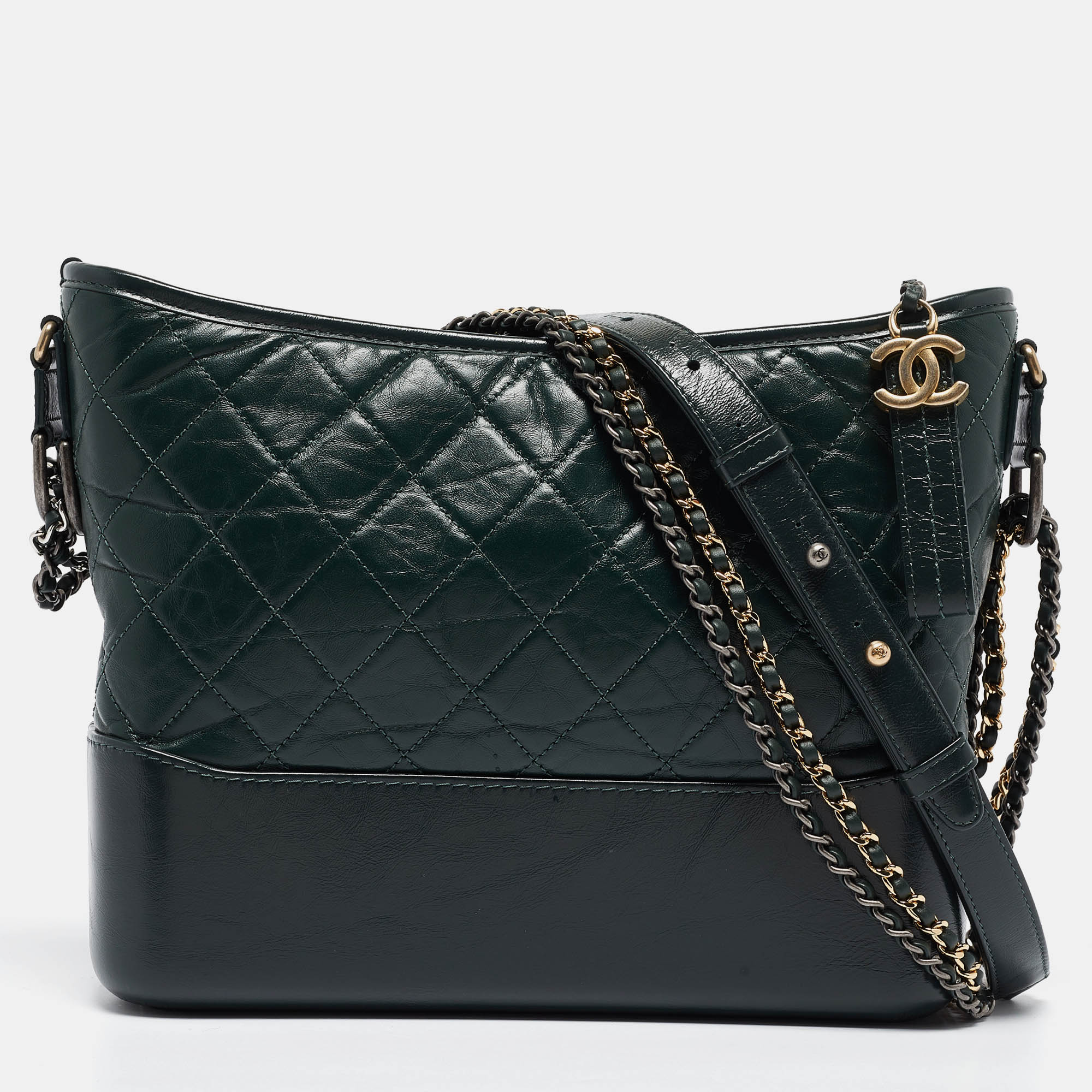 

Chanel Green Quilted Aged Leather Medium Gabrielle Hobo