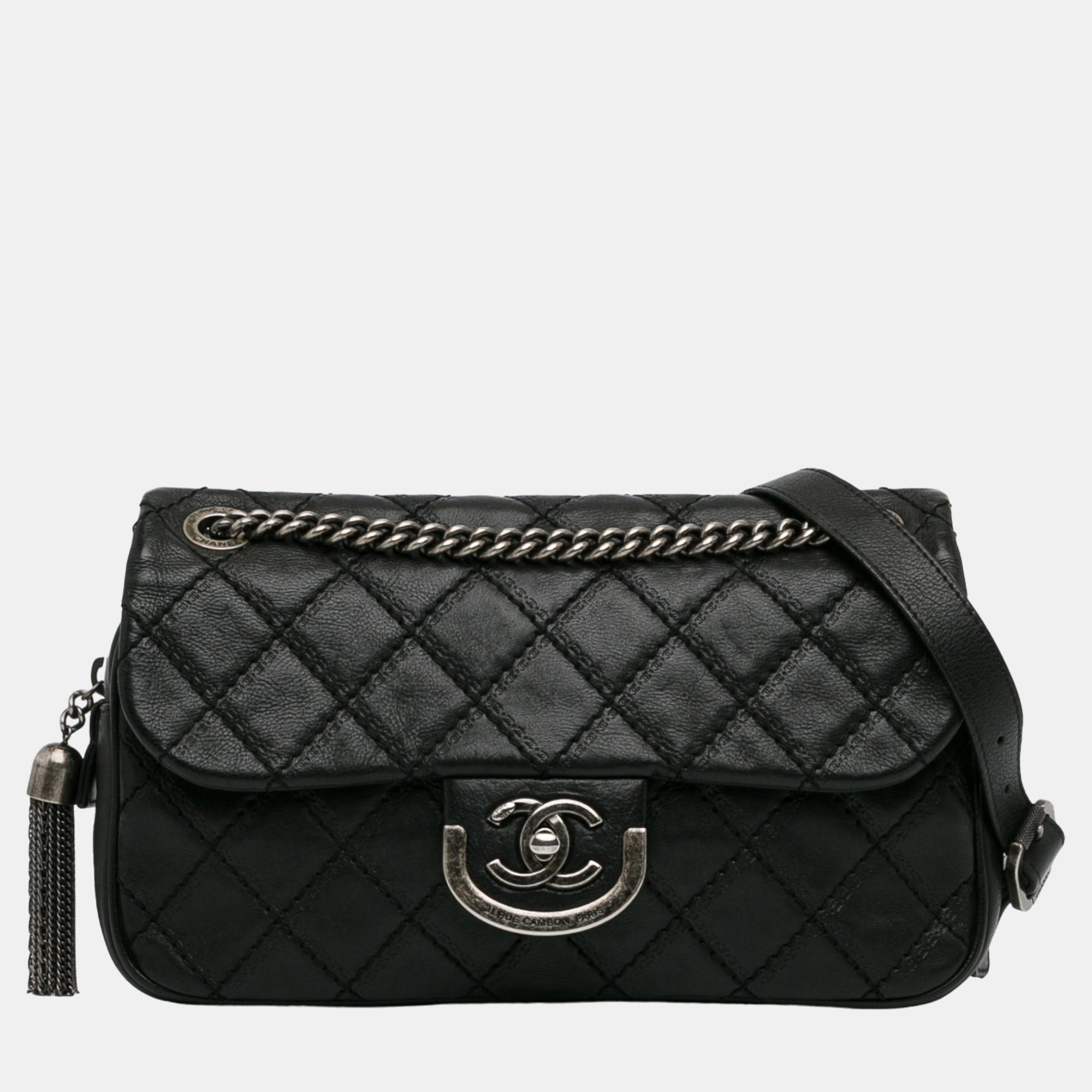 

Chanel Black Medium Calfskin Paris-Edinburgh Coco Sporran Flap