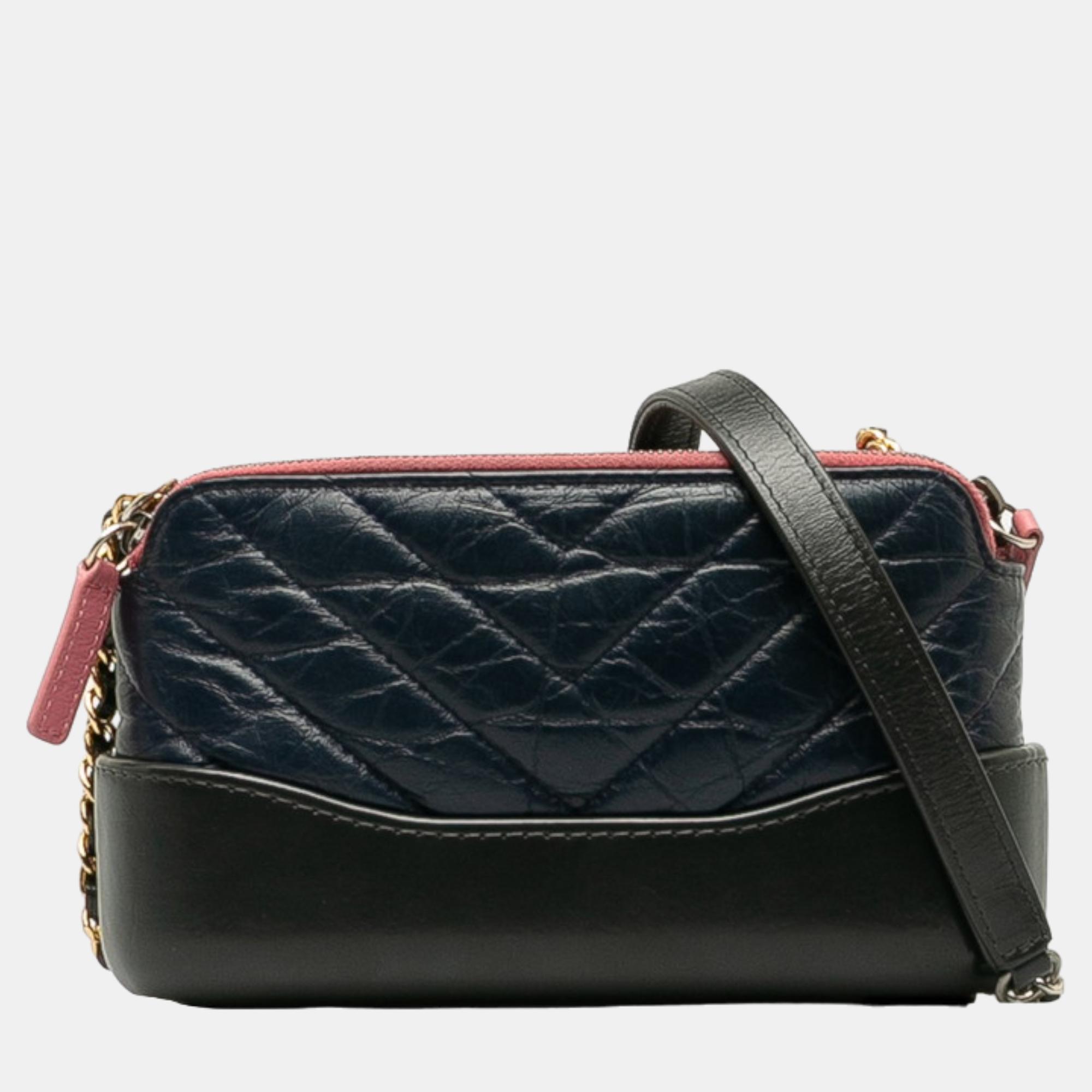 

Chanel Black Quilted Leather Gabrielle Wallet on Chain