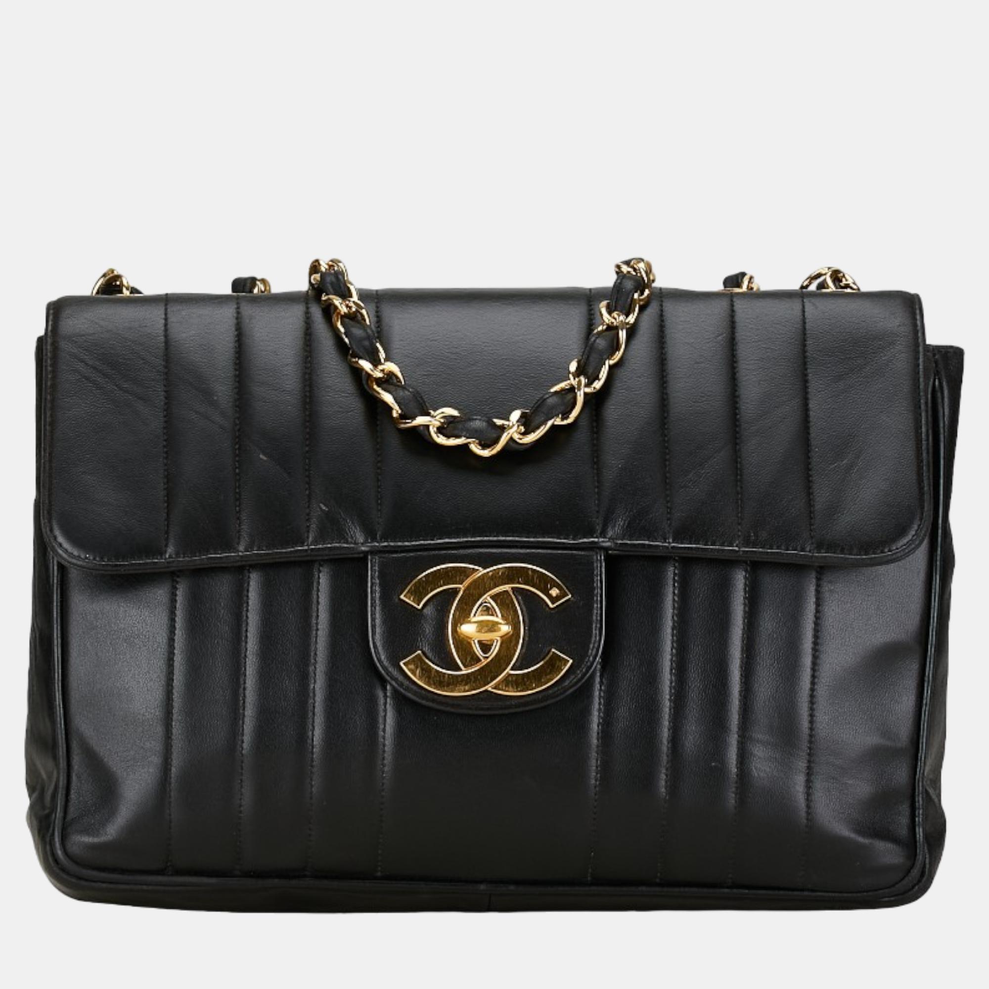 

Chanel Black Leather Mademoiselle Shoulder Bag