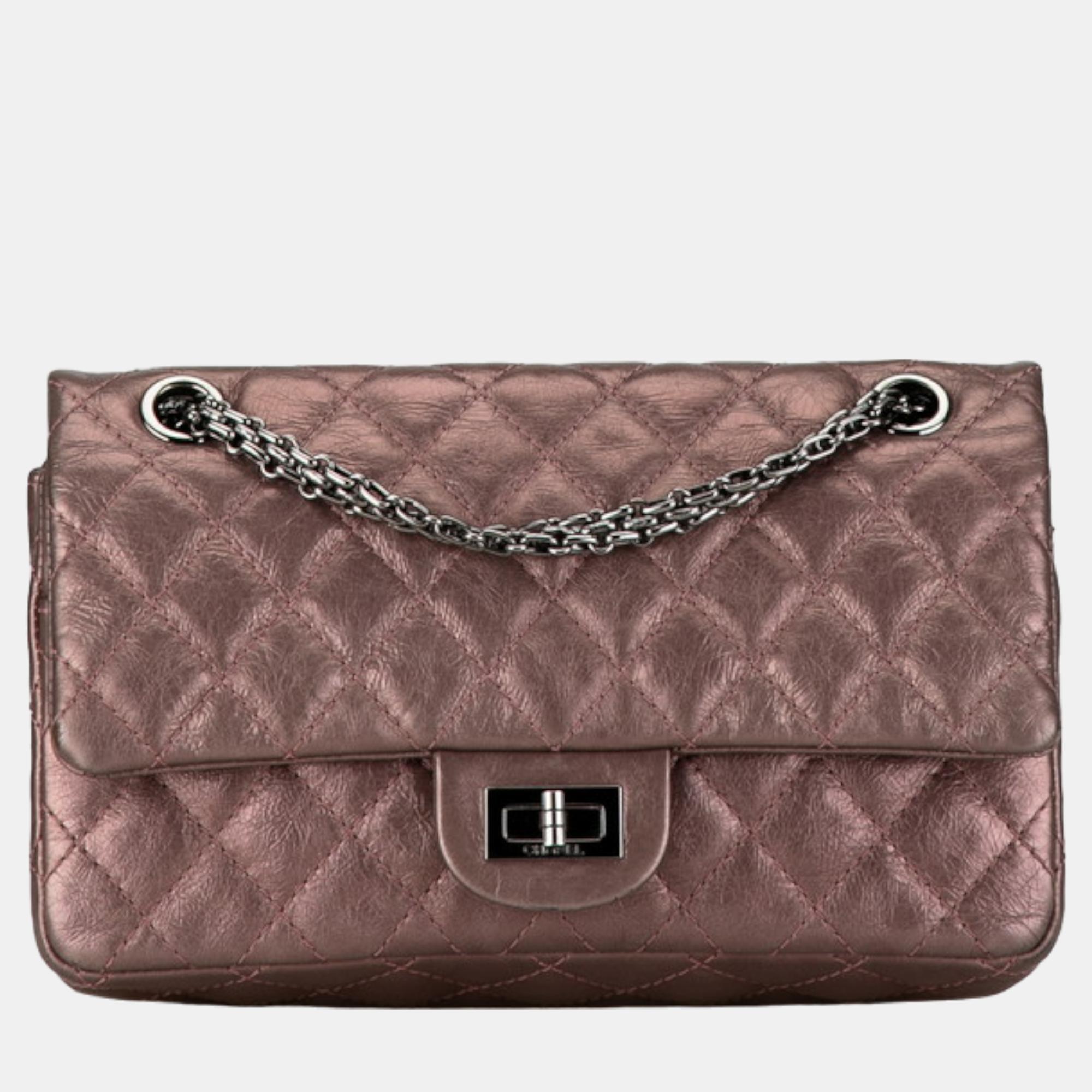 

Chanel Metallic Calf Leather 225 Reissue 2.55 Shoulder Bag, Pink