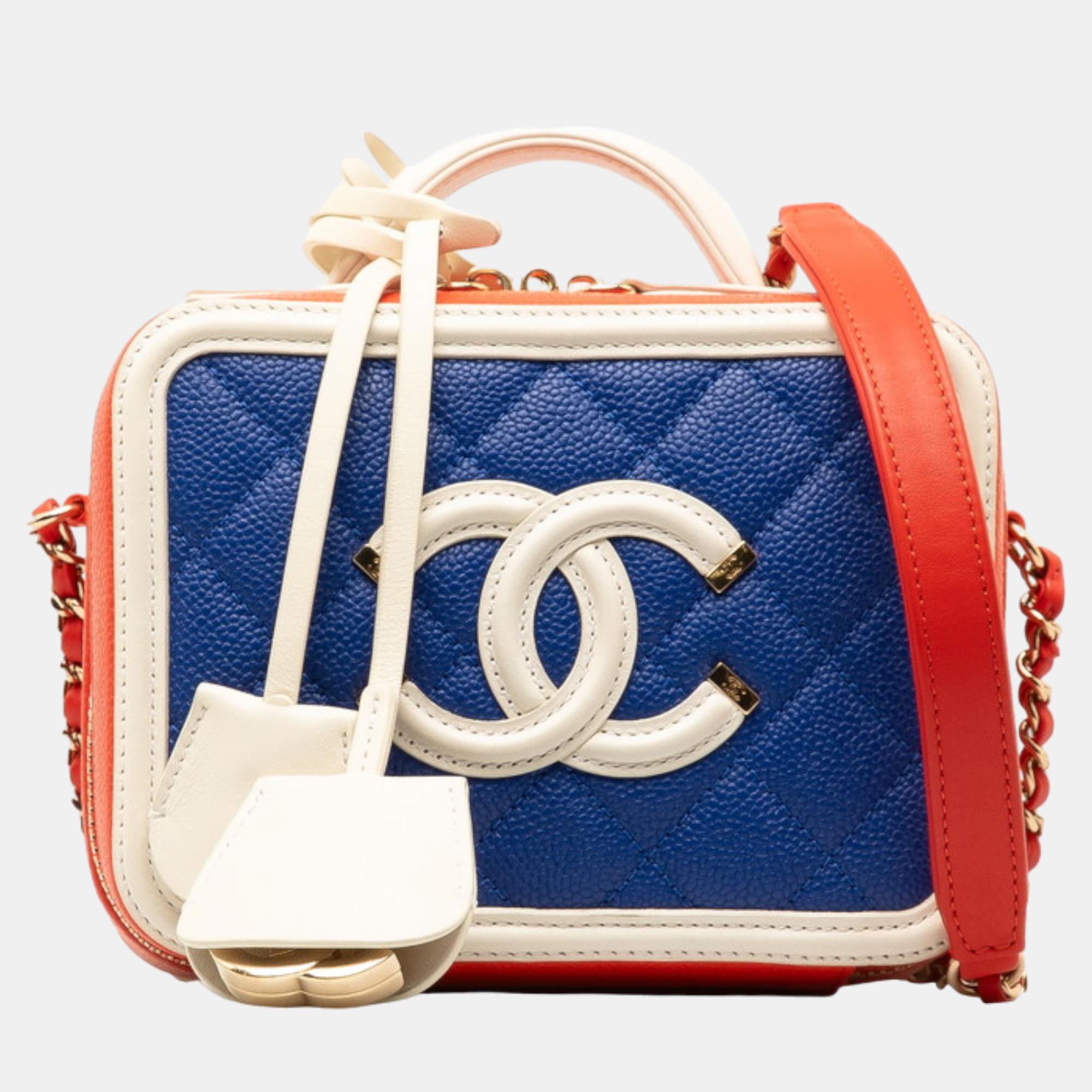 

Chanel Multi Leather  Filigree Shoulder Bag, Multicolor