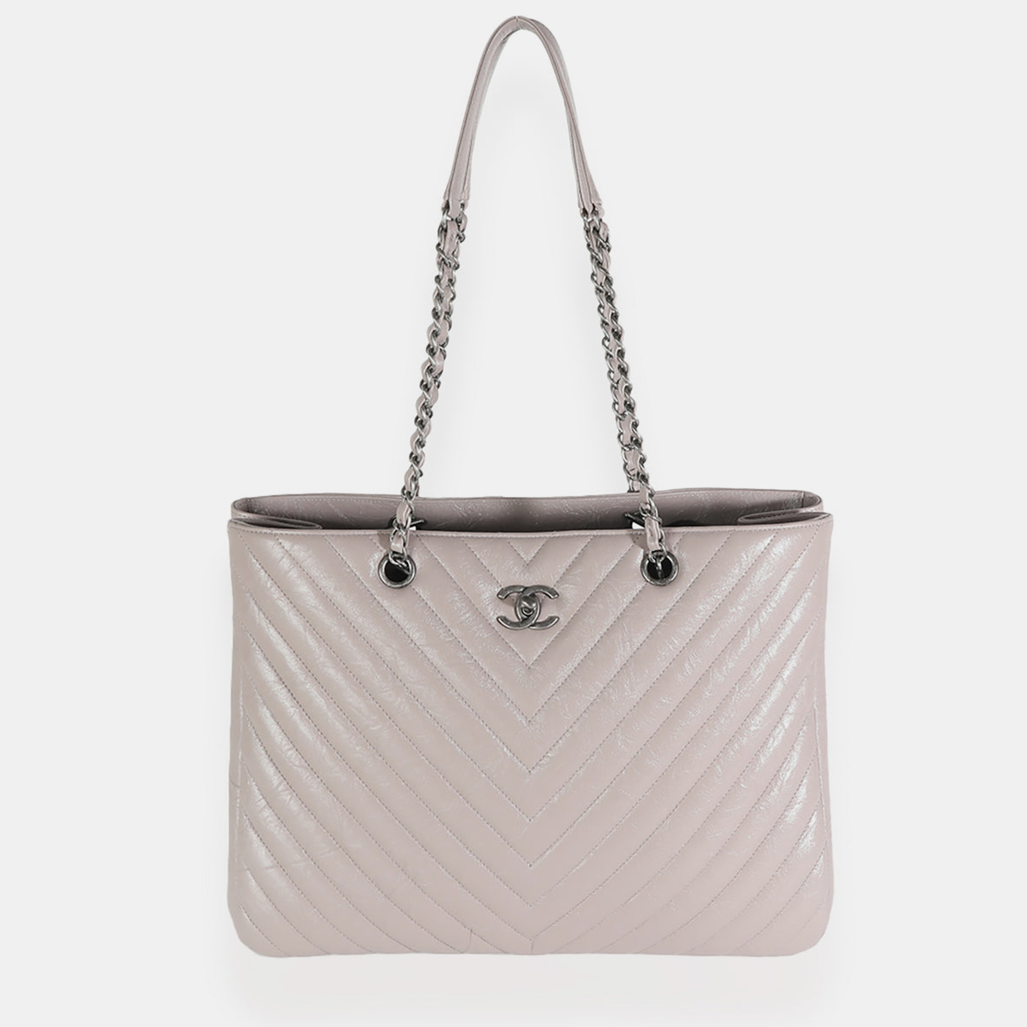 

Chanel Grey Chevron Leather Timeless Tote Bag