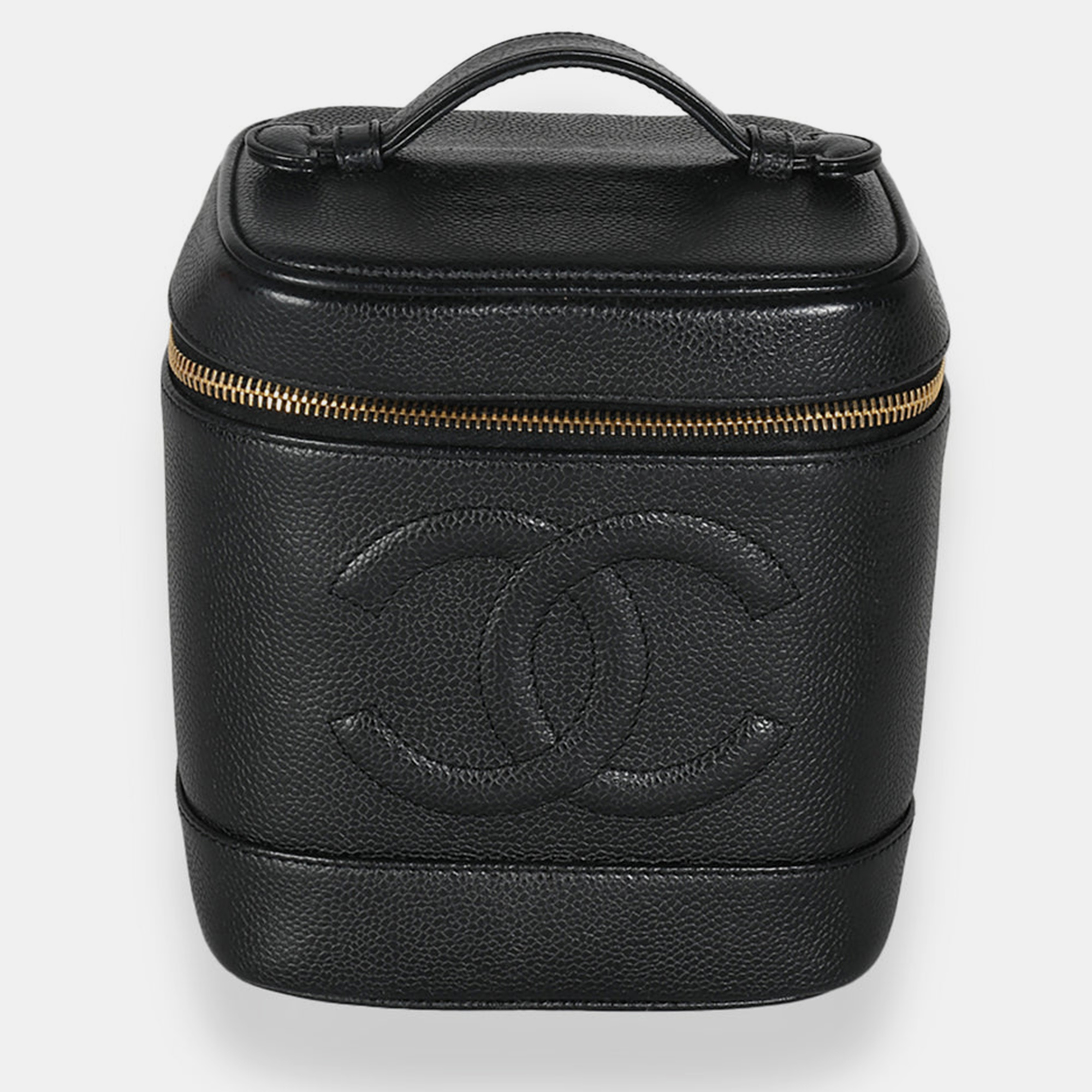 

Chanel Black Leather CC Timeless Vanity Case Bag