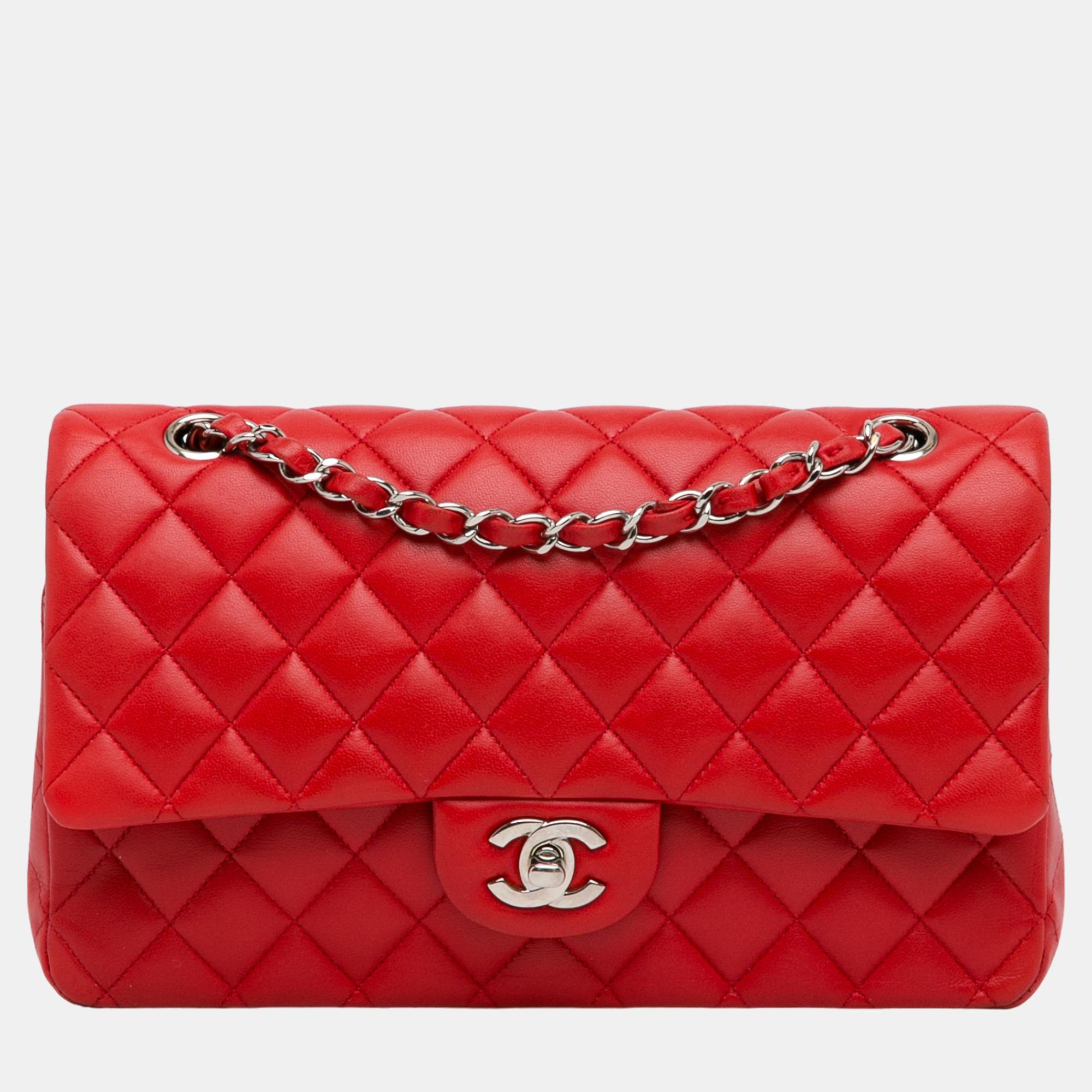 

Chanel Red Medium Classic Lambskin Double Flap