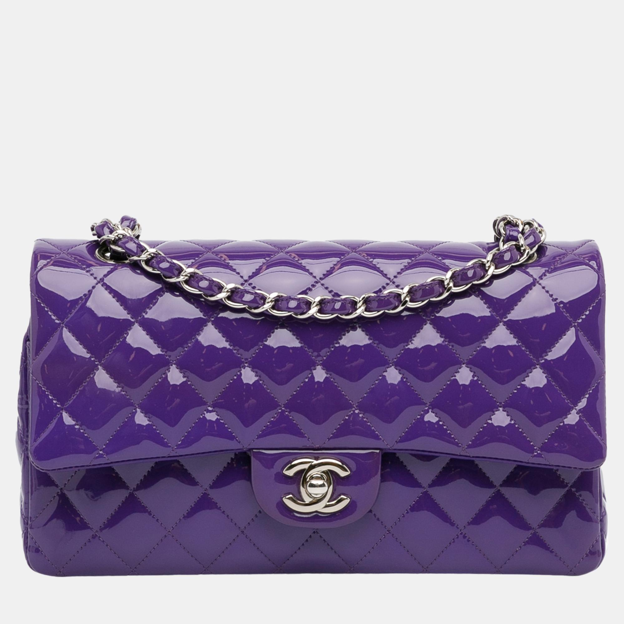 

Chanel Purple Medium Classic Patent Double Flap