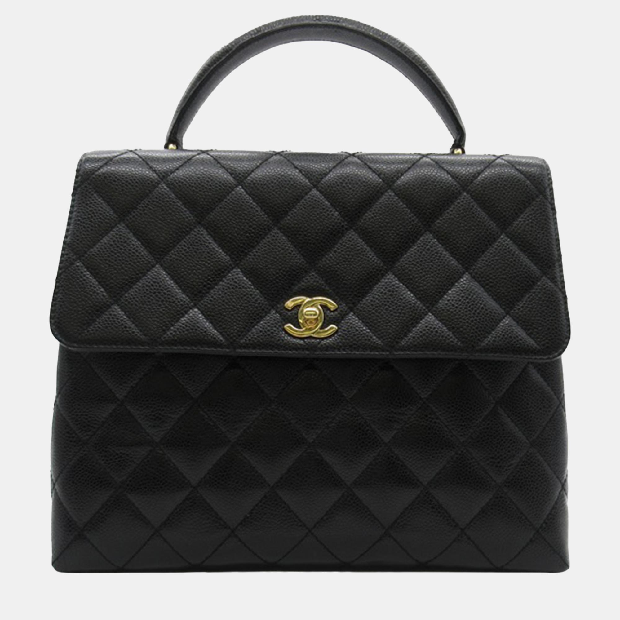 

Chanel Black Caviar Kelly Top Handle Bag