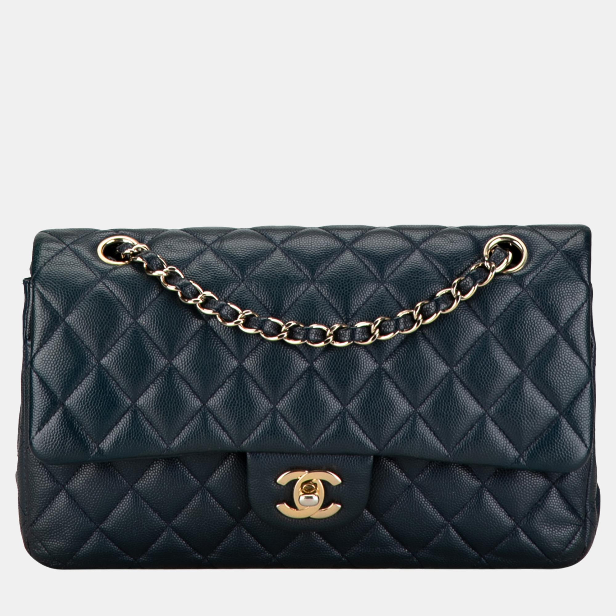 

Chanel Blue Medium Classic Caviar Double Flap