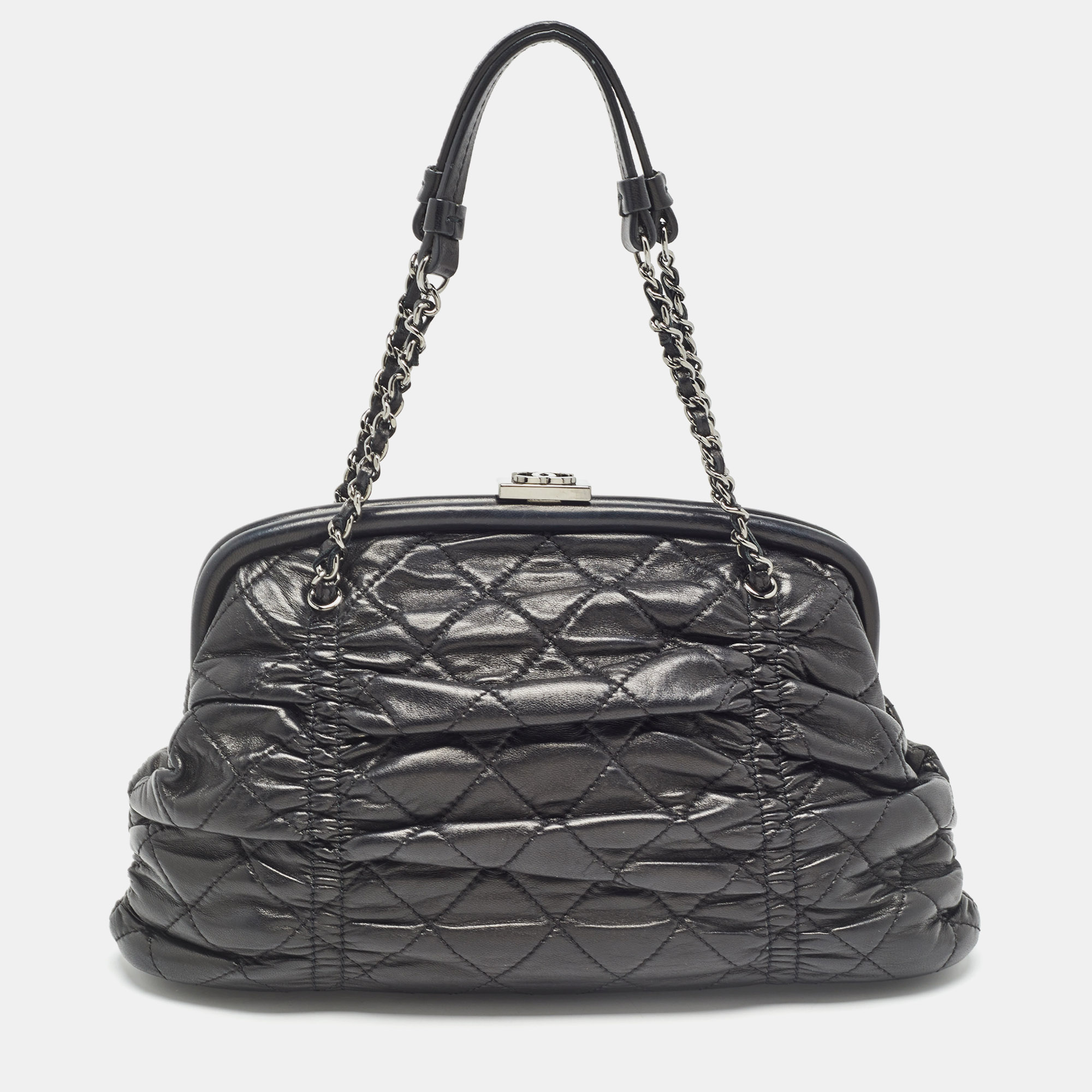 

Chanel Black Quilted Leather Sharpei Frame Bag