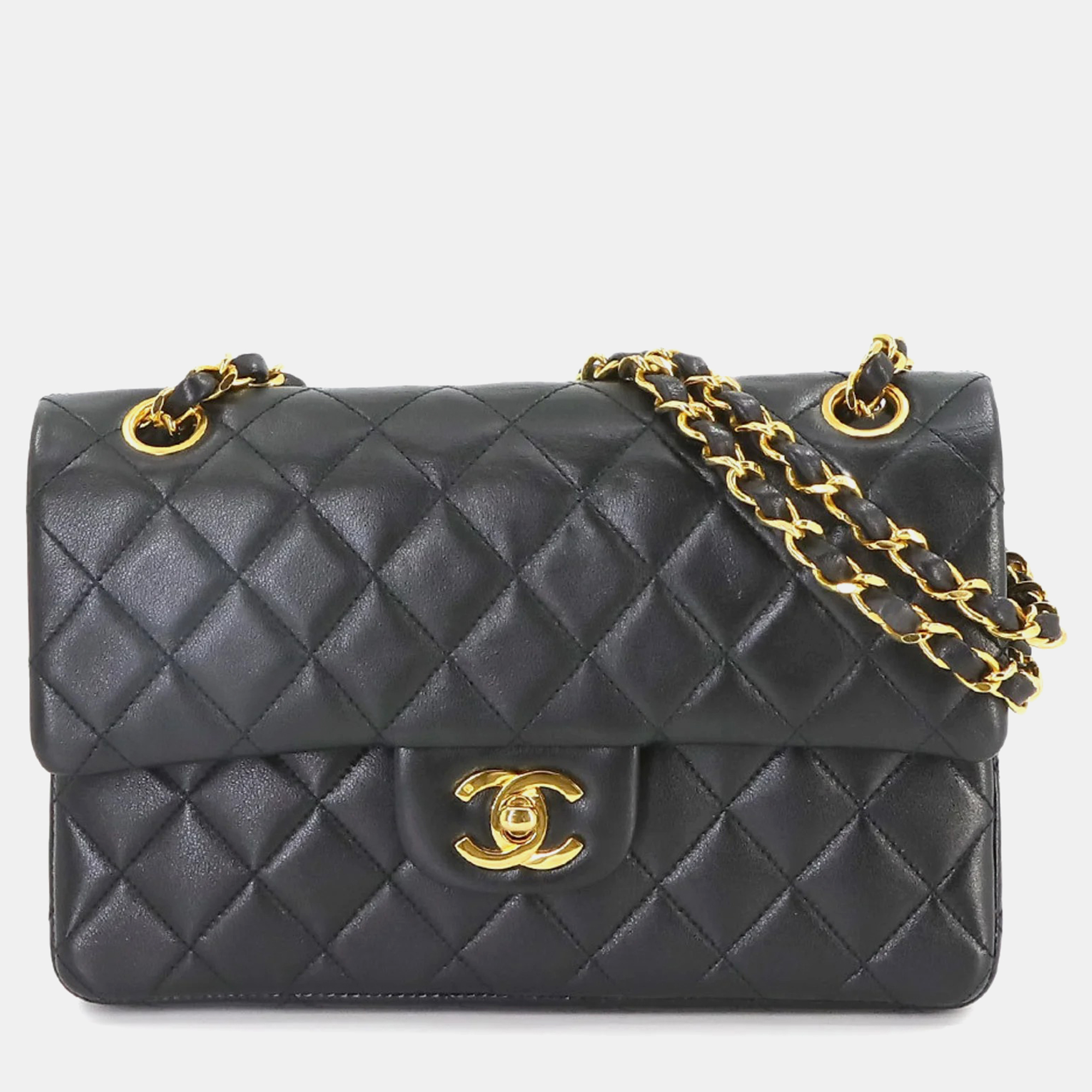 

Chanel Black Leather  Classic Double Flap Shoulder Bag