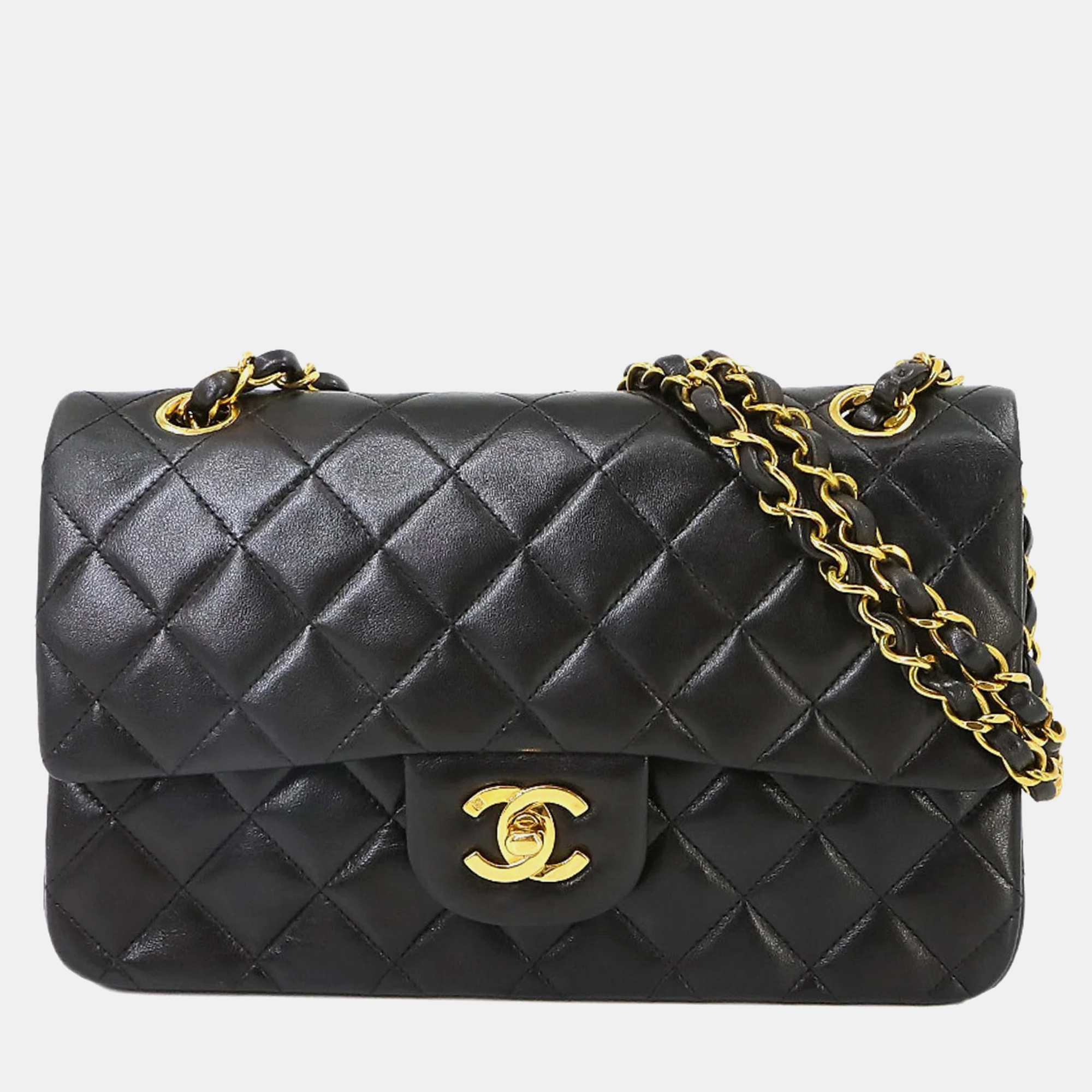 

Chanel Black Leather  Classic Double Flap Shoulder Bag