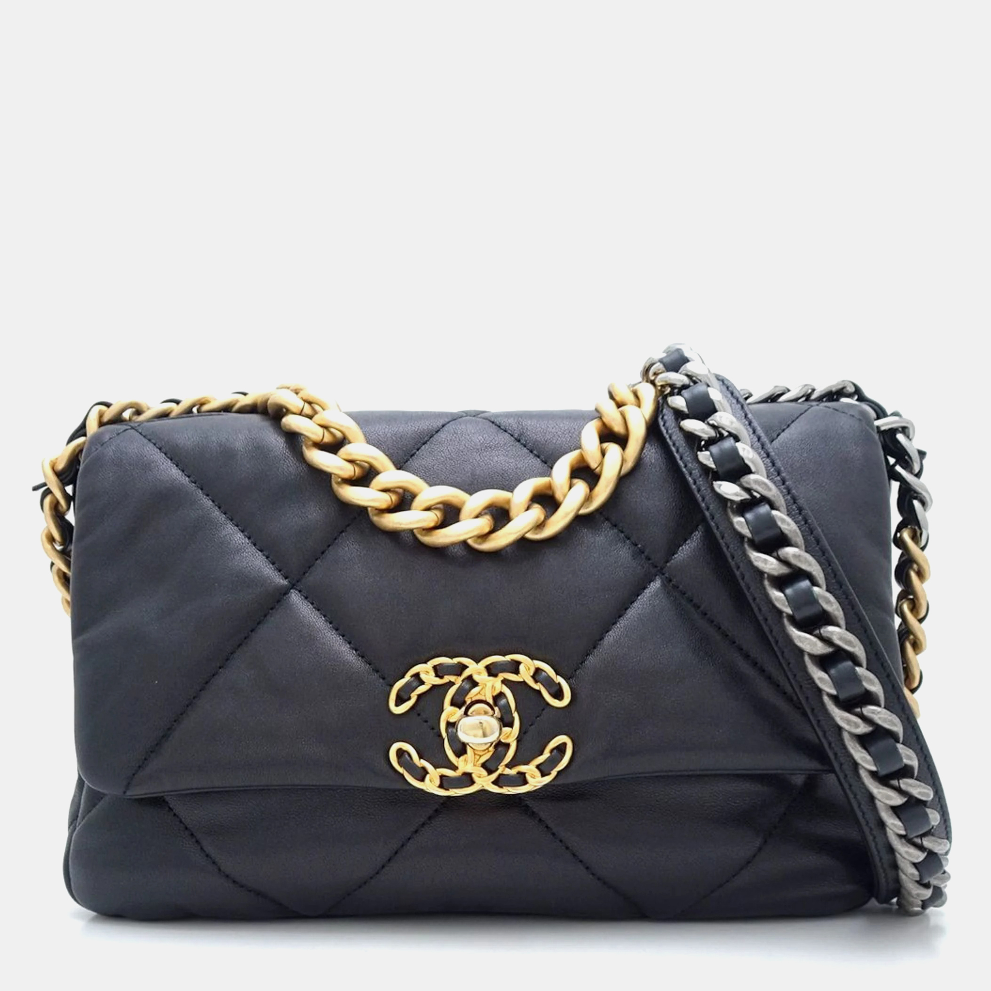 

Chanel Black Leather Small 19 Shoulder Bag