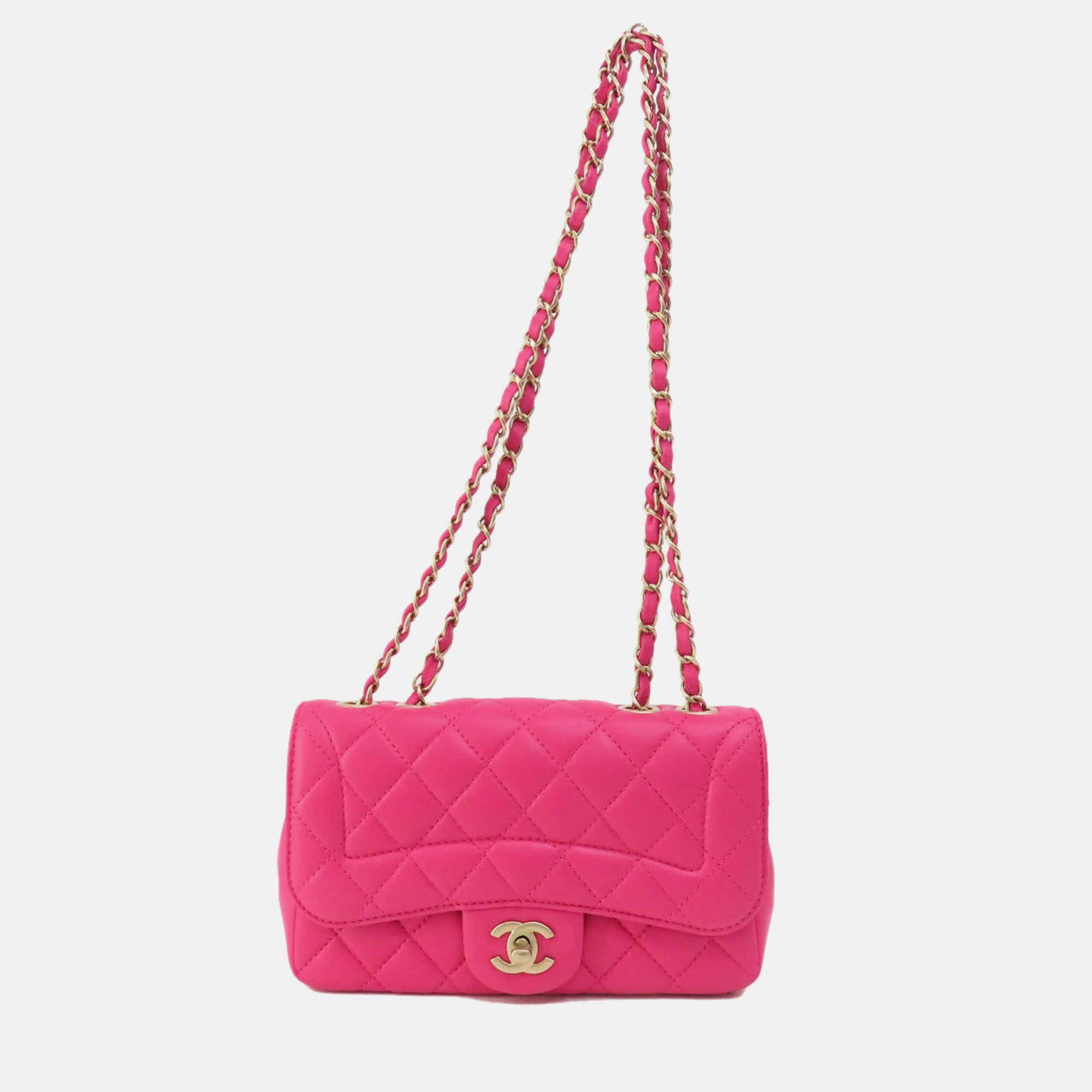 

Chanel Pink Leather Mini Mademoiselle Chic Shoulder Bag