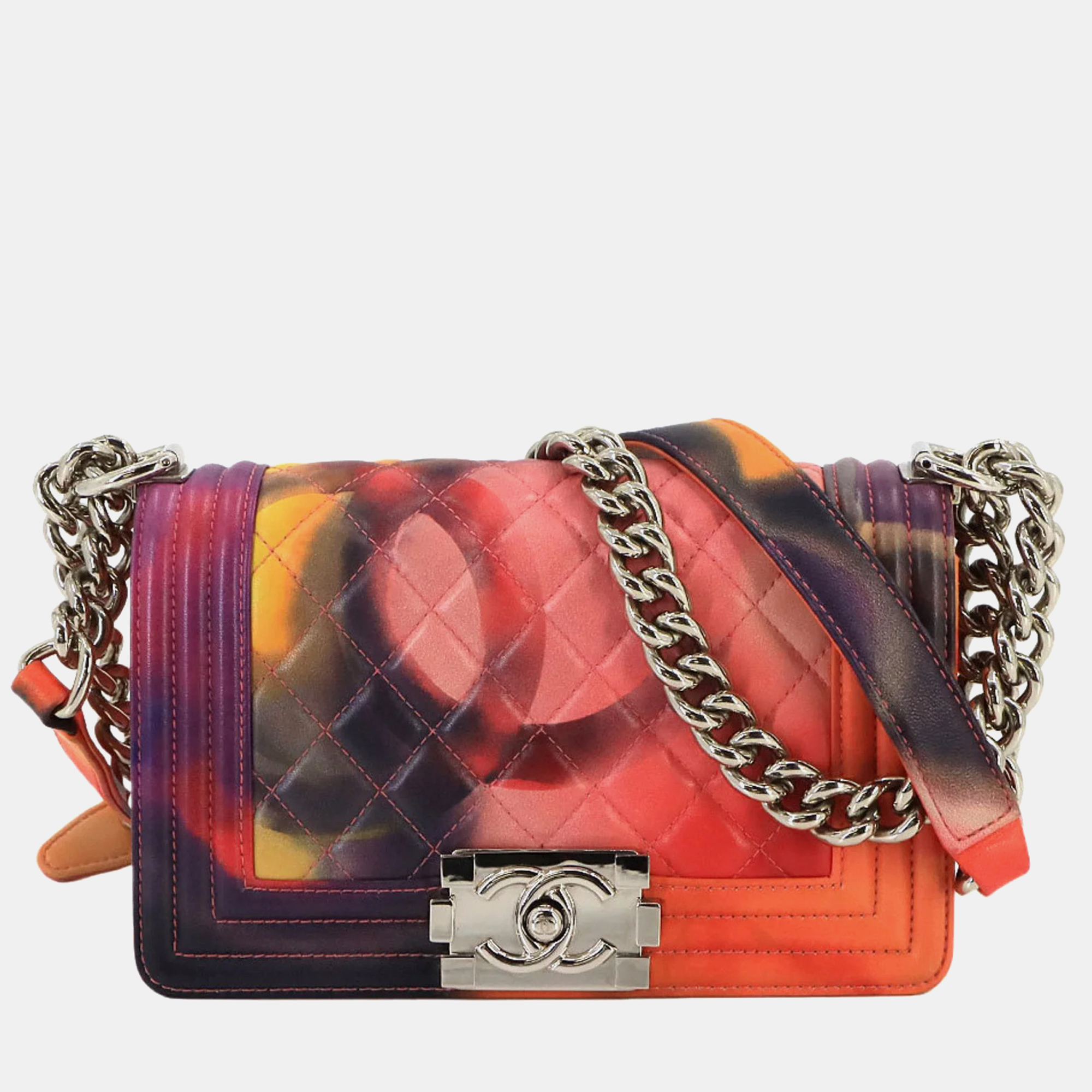 

Chanel Multi Leather Mini Boy Shoulder Bag, Multicolor