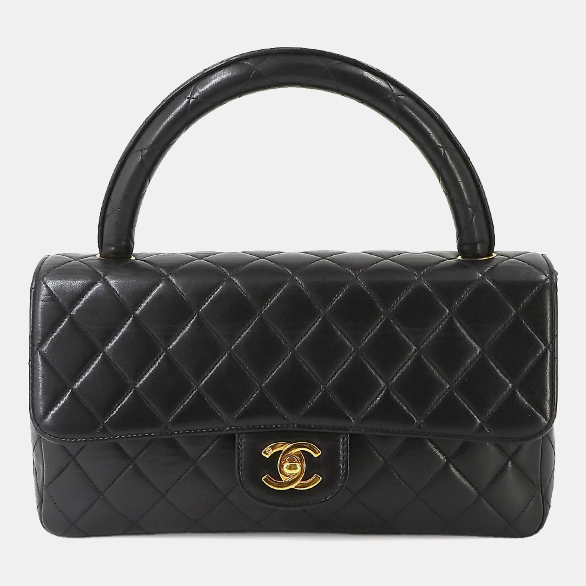 

Chanel Black Leather Medium Kelly Top Handle Bag