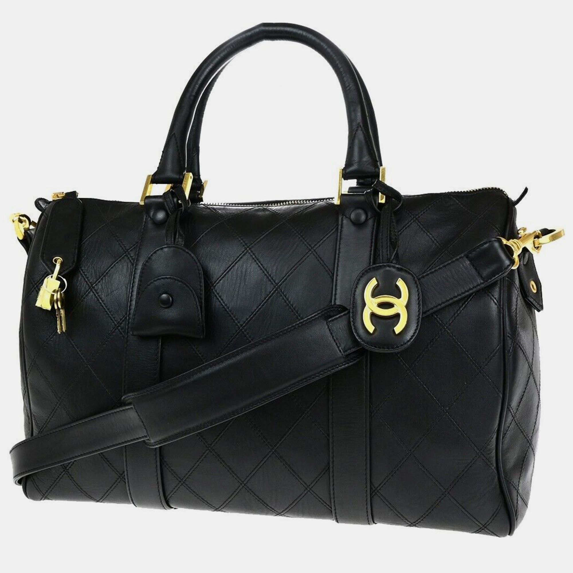 

Chanel Black Leather Travel handbag
