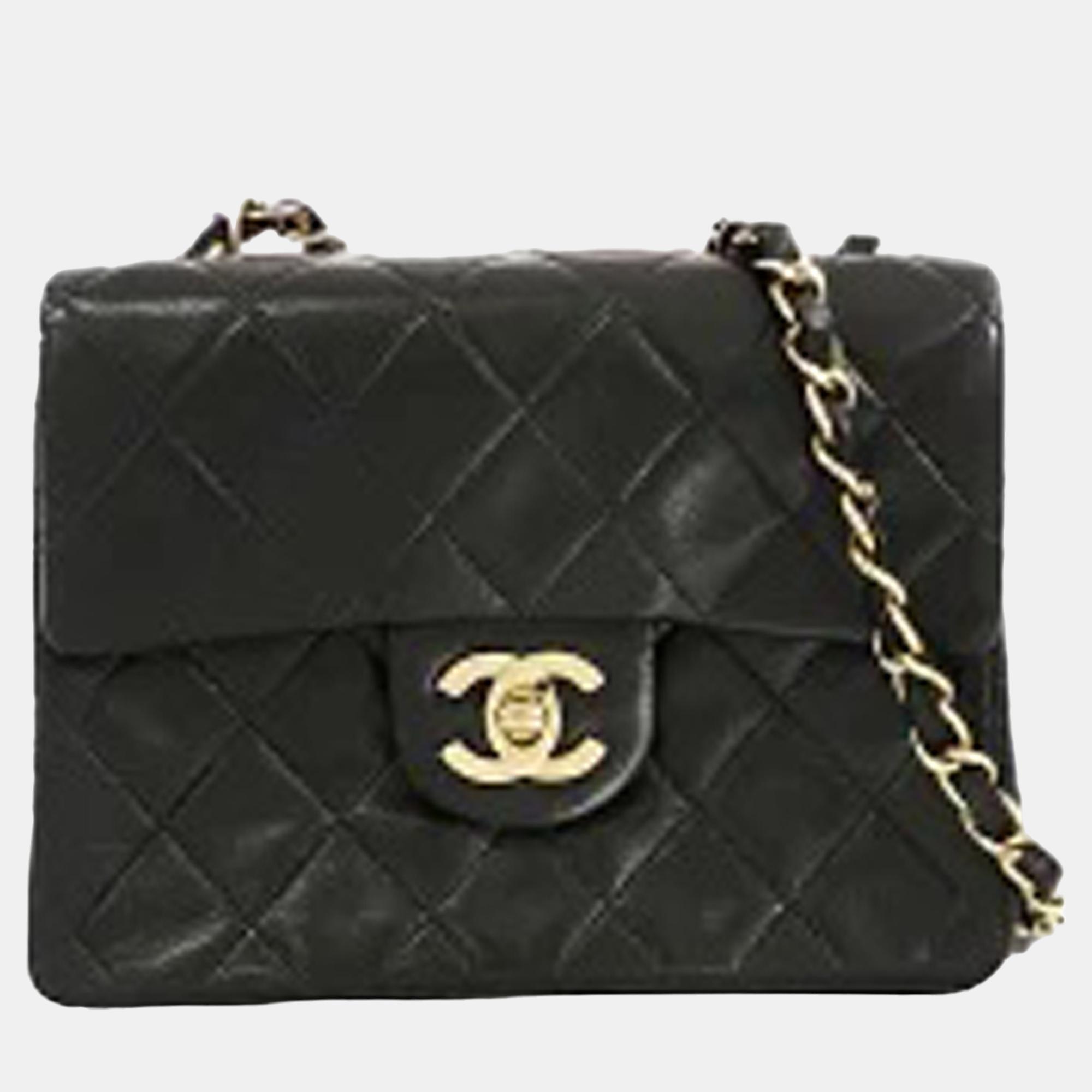 

Chanel Black Mini Square Classic Lambskin Single Flap