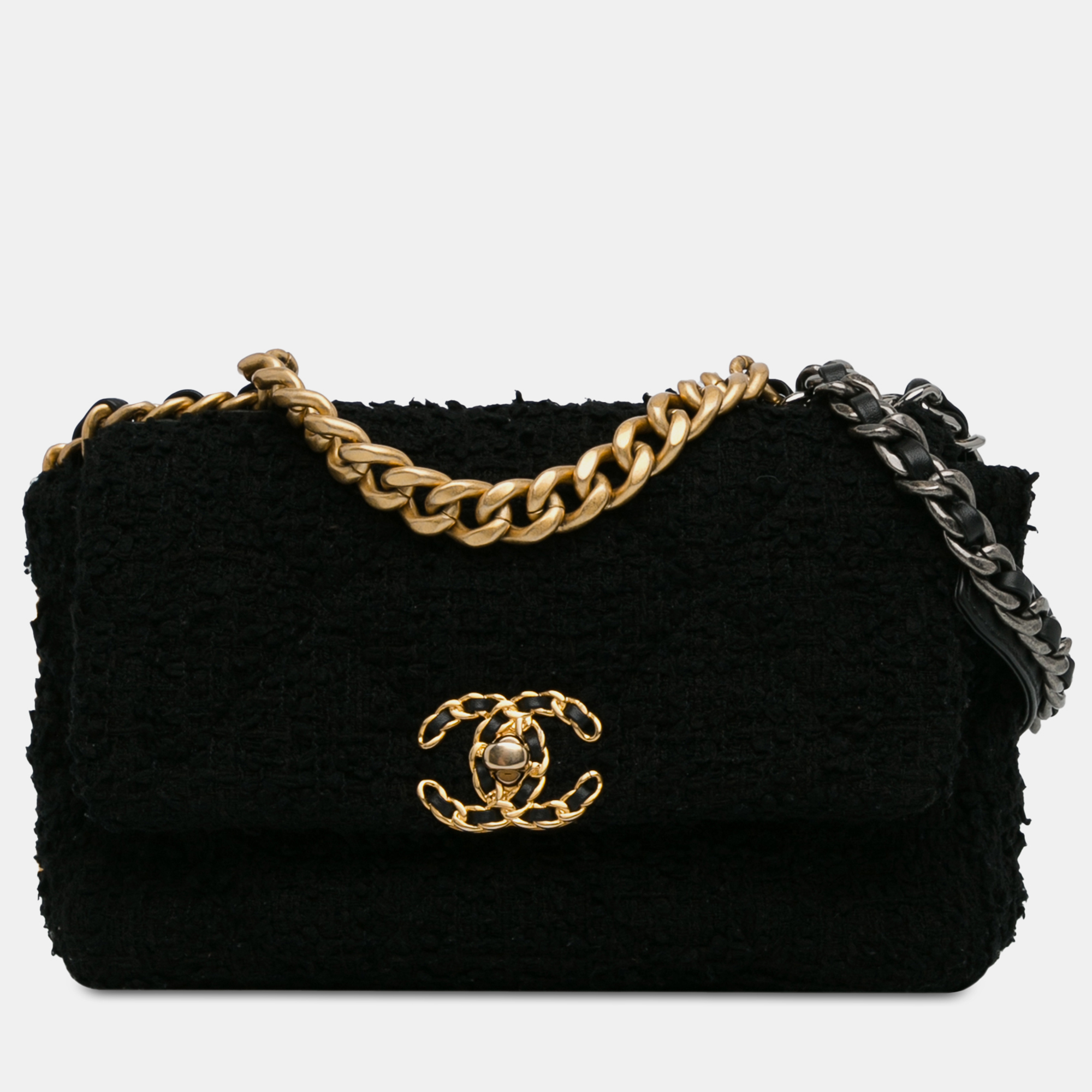 

Chanel Medium Tweed 19 Flap Bag, Black