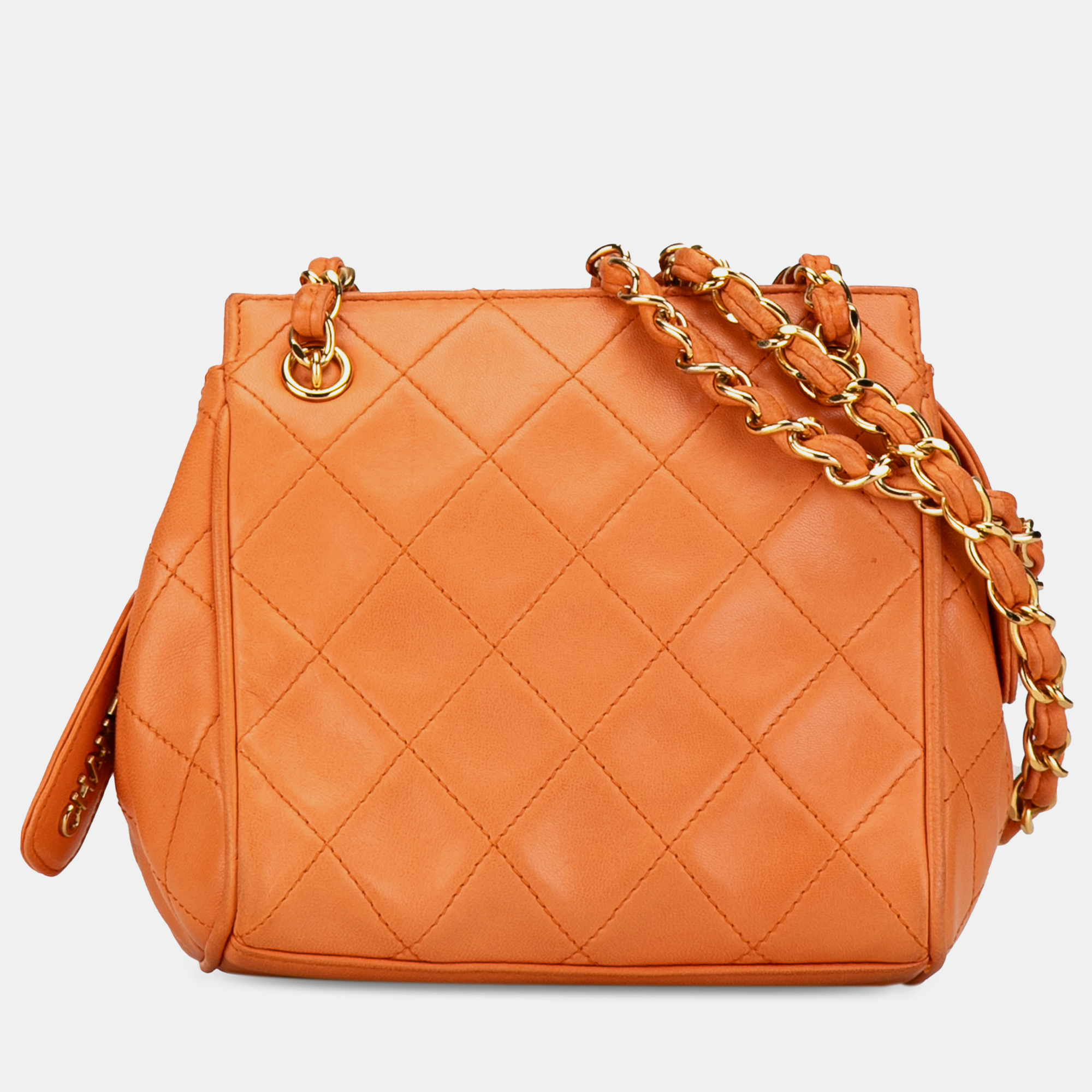 

Chanel CC Quilted Calfskin Chain Shoulder Bag, Orange