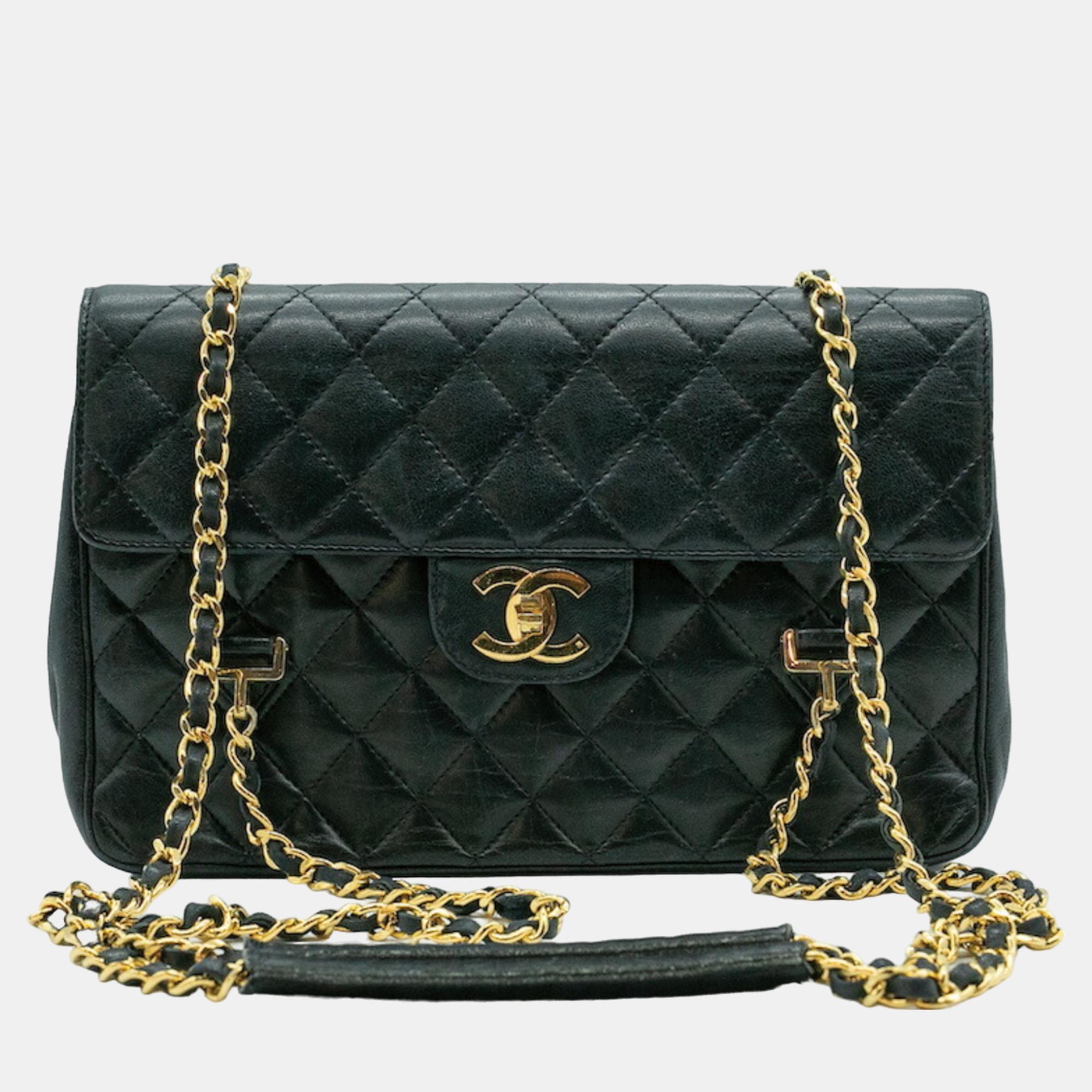 

Chanel Black Quilted Leather Flap Shoulder Bag