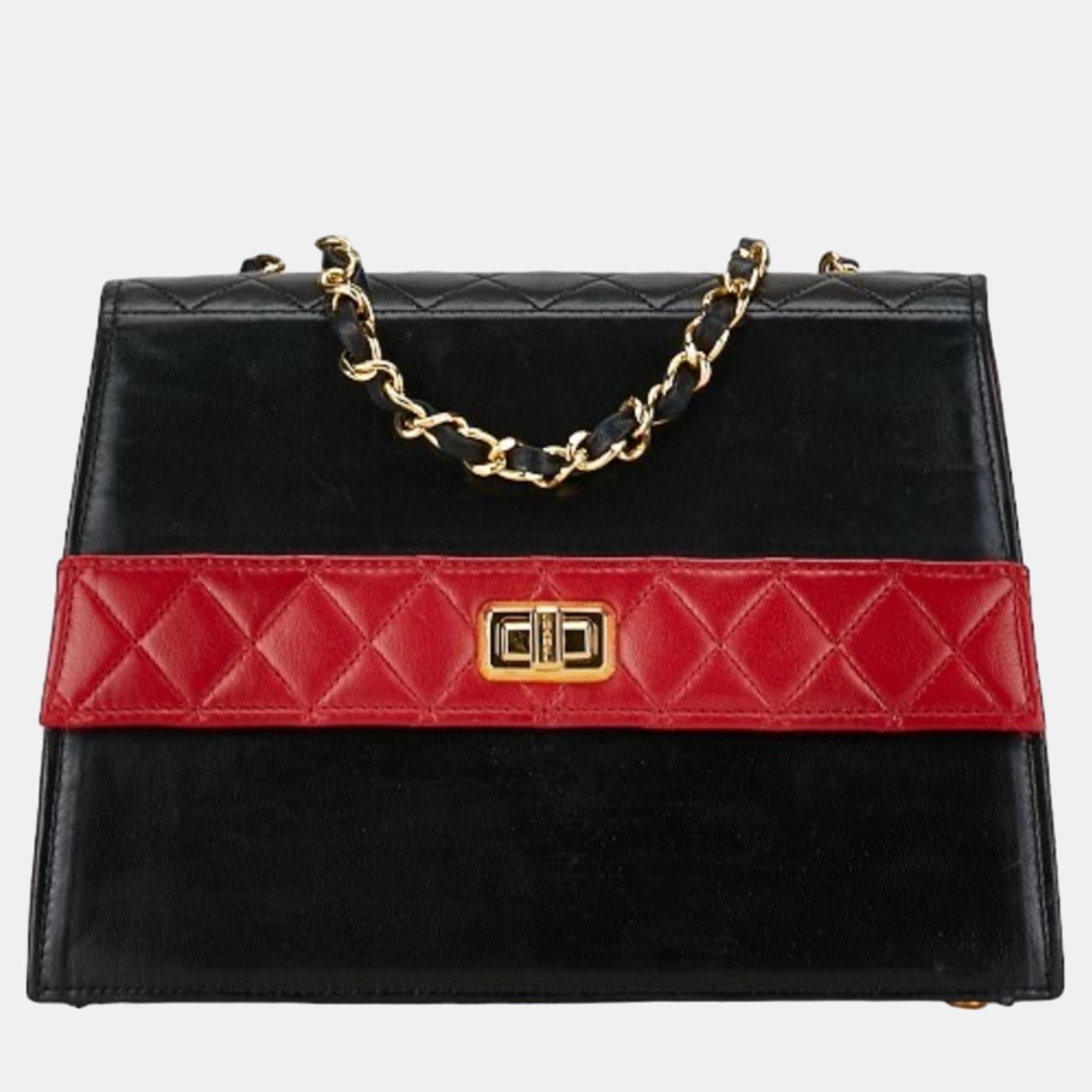 

Chanel Black/Red Leather Reissue Trapezoid Flap Bag