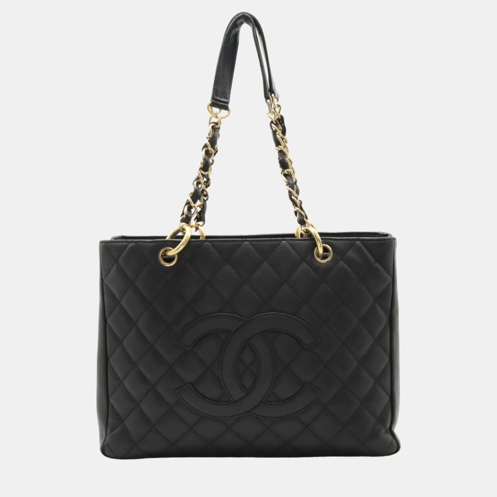 

Chanel Black Caviar Leather GST Tote Bag