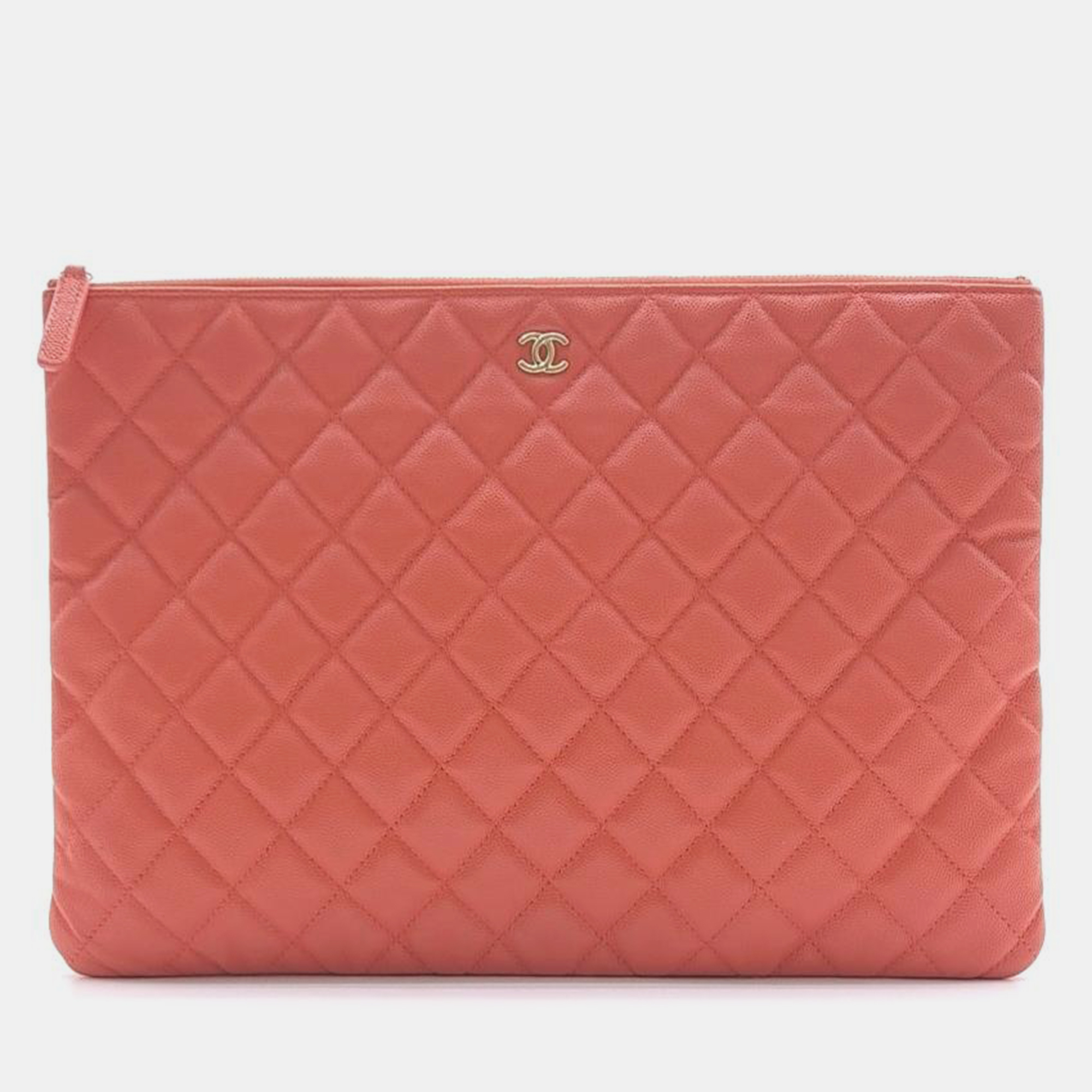 

Chanel Red Caviar Quilted Medium Cosmetic Case, Pink