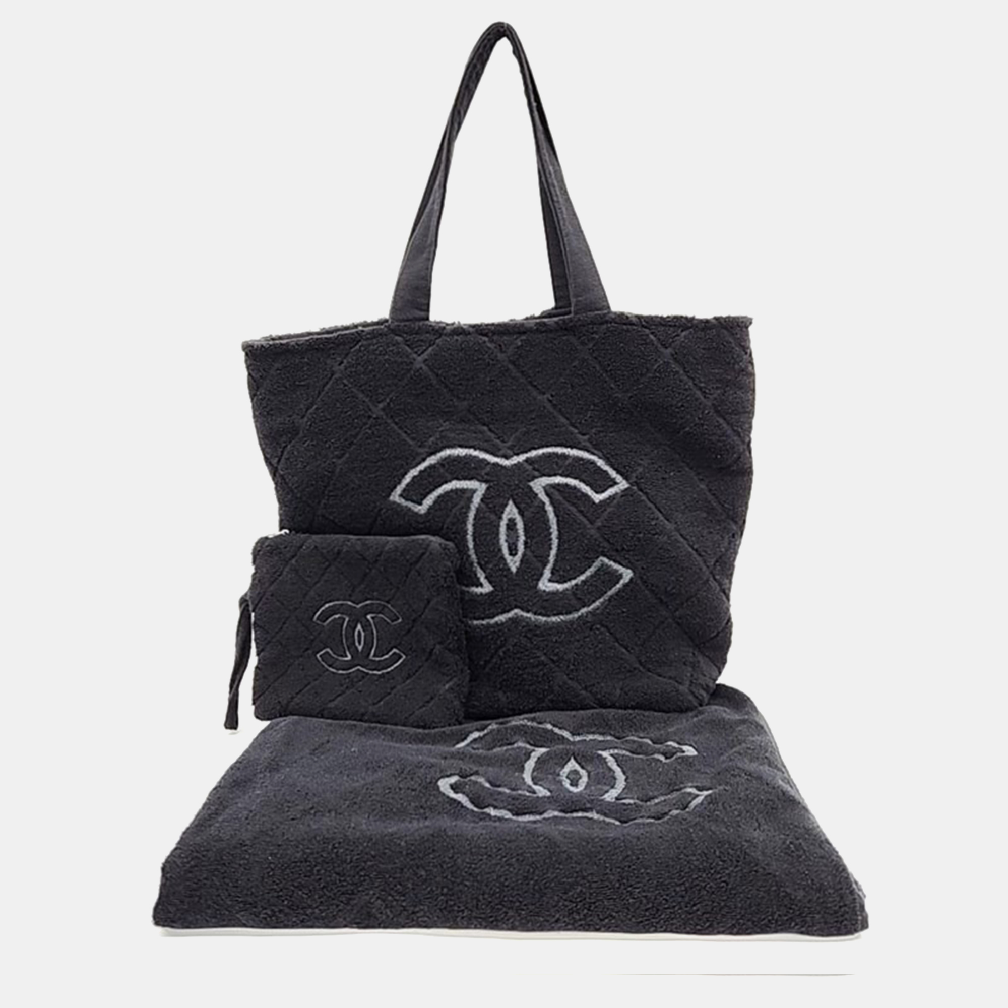 

Chanel Beach Bag & Towel Set, Black